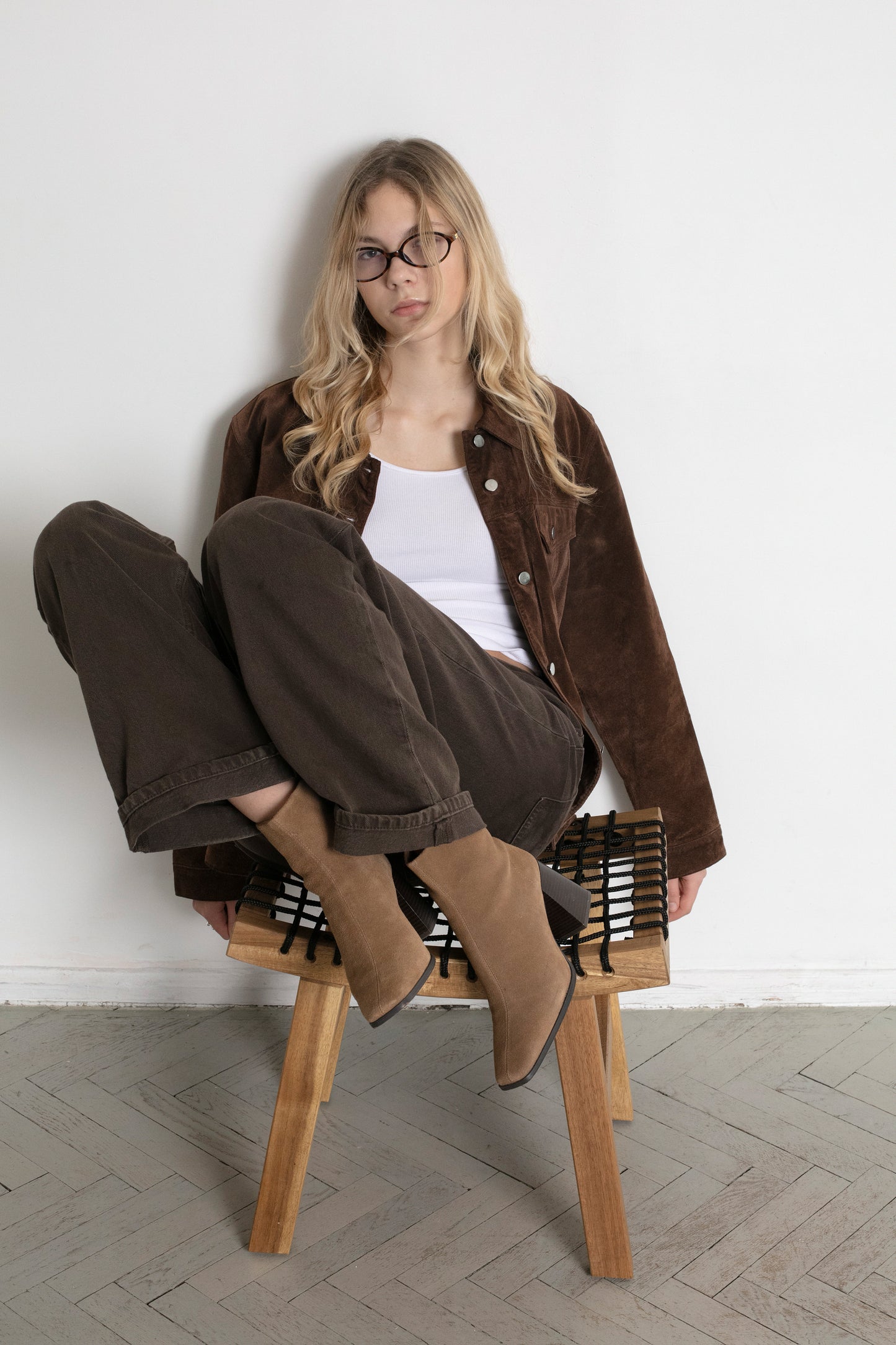 Vintage Brown Suede Shirt Jacket