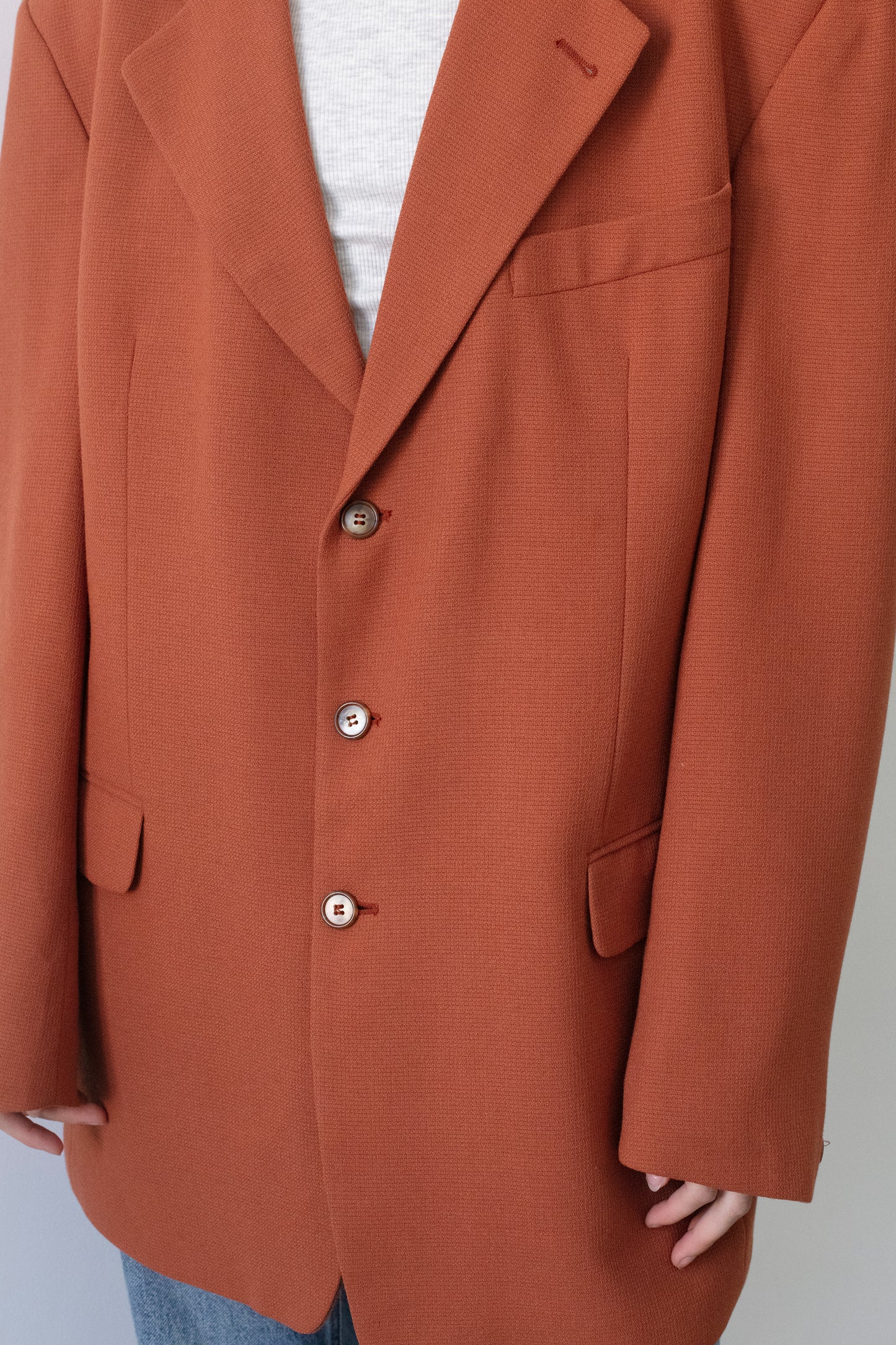 Vintage Brick Red Wool Blazer