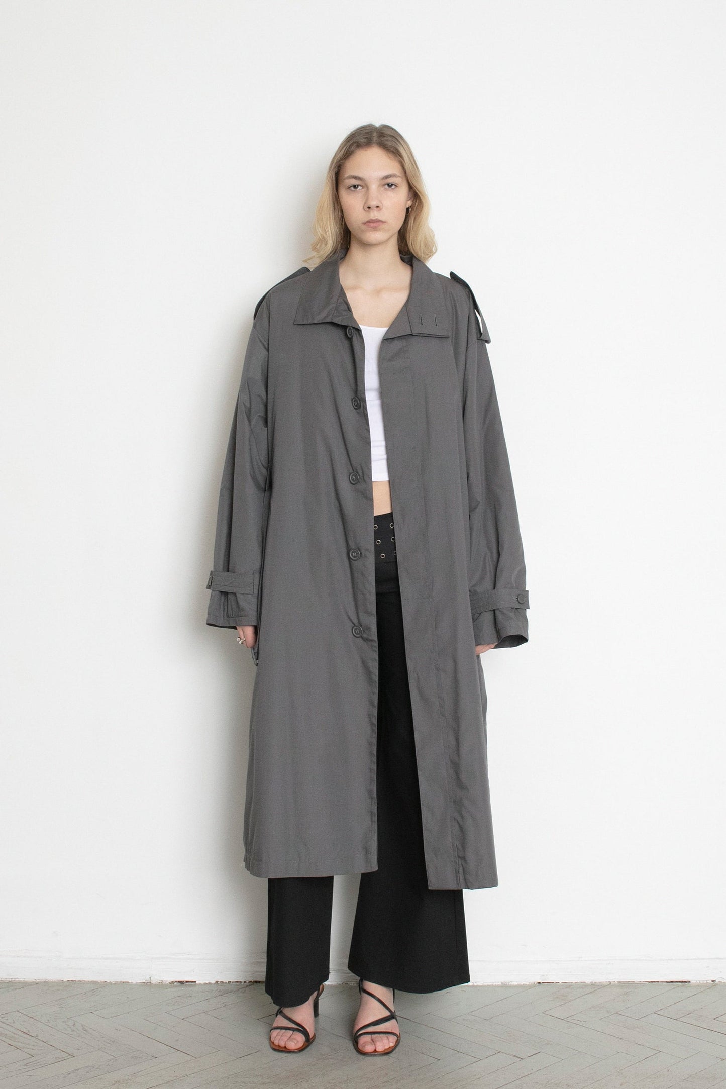Vintage Grey Trench Coat