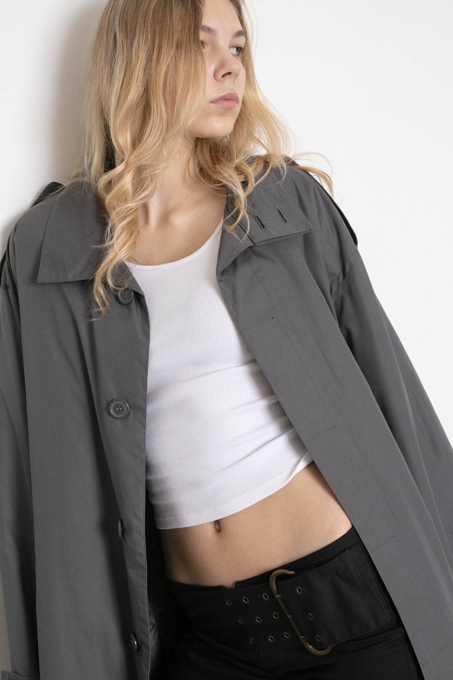 Vintage Grey Trench Coat