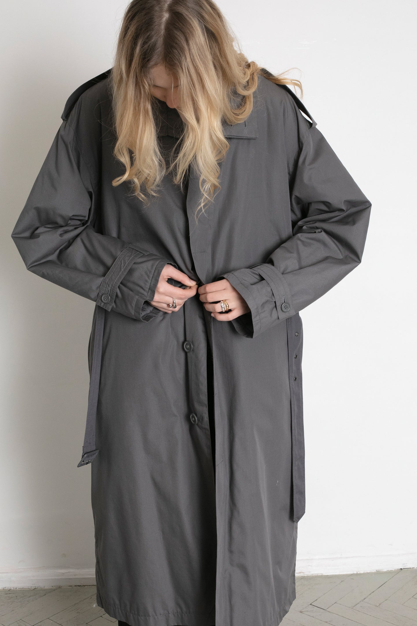 Vintage Grey Trench Coat