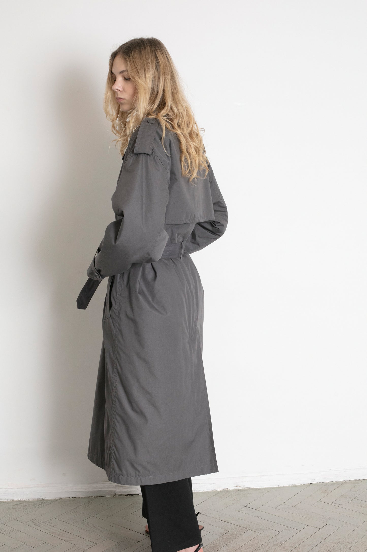 Vintage Grey Trench Coat