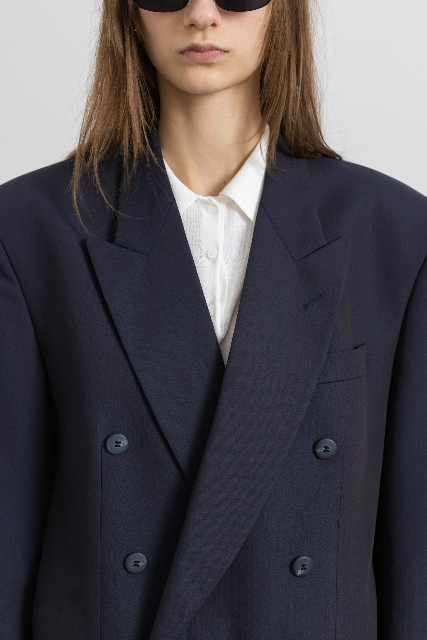 Vintage Dark Blue Wool Blazer