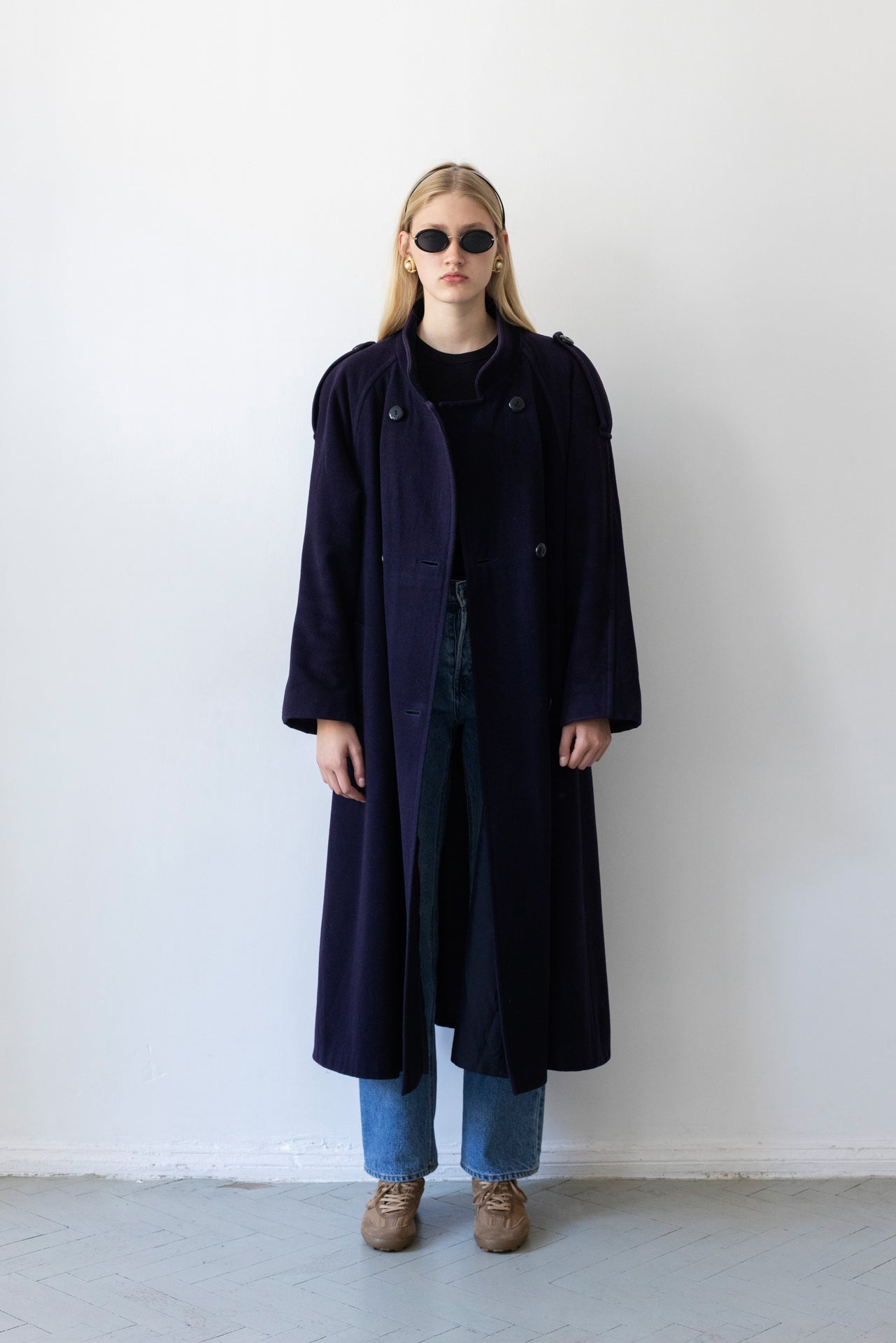 Vintage Navy Wool Coat