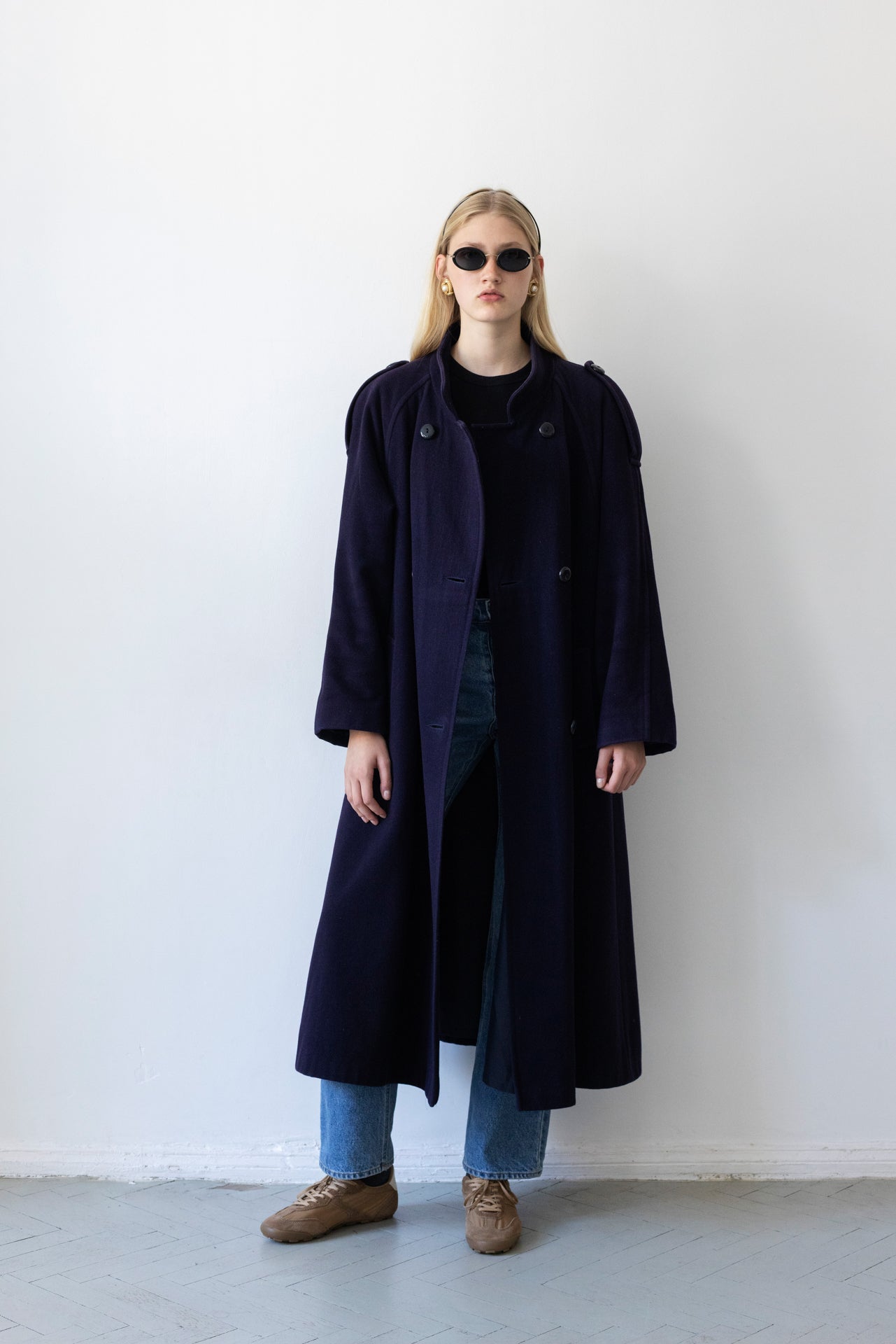 Vintage Navy Wool Coat