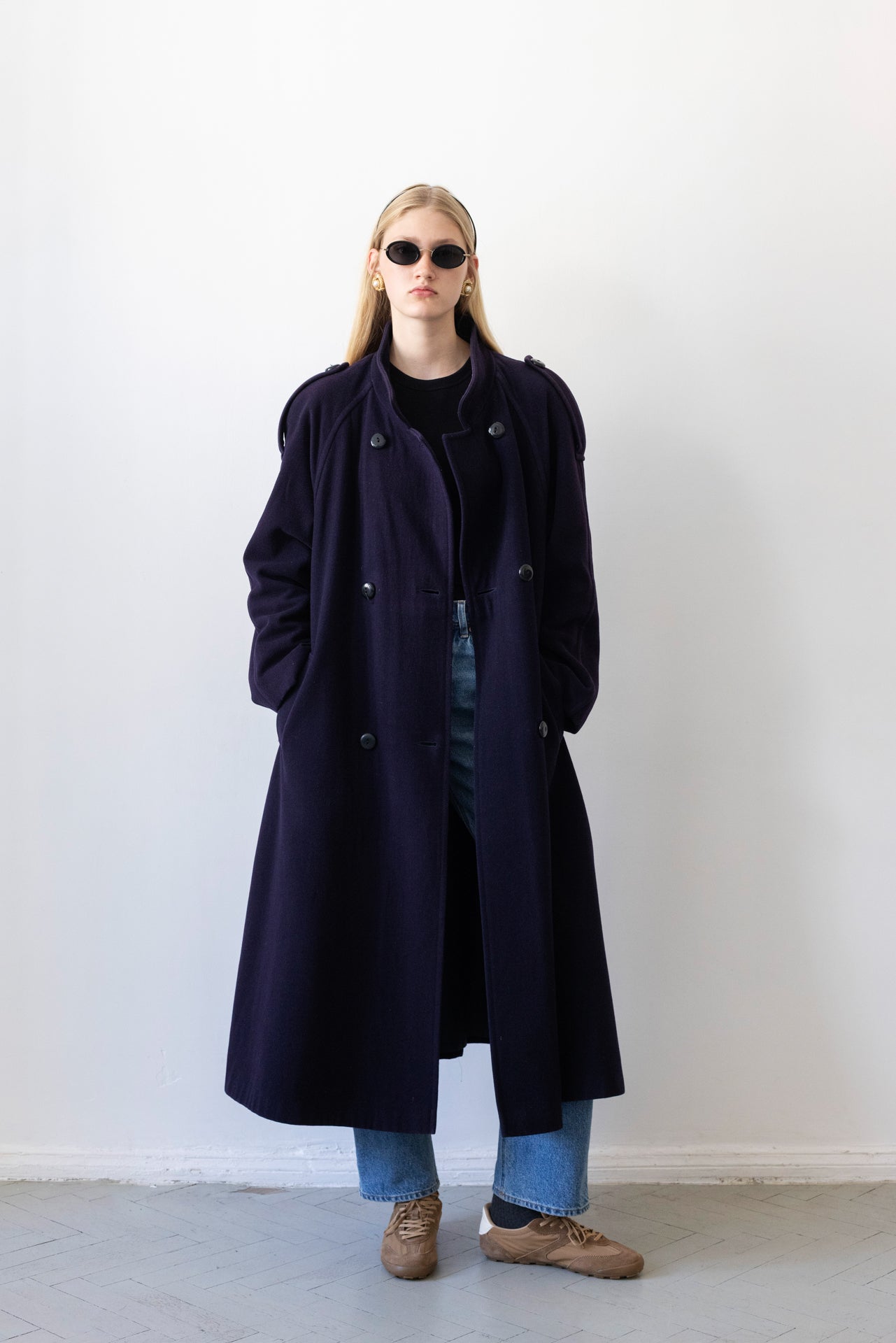 Vintage Navy Wool Coat