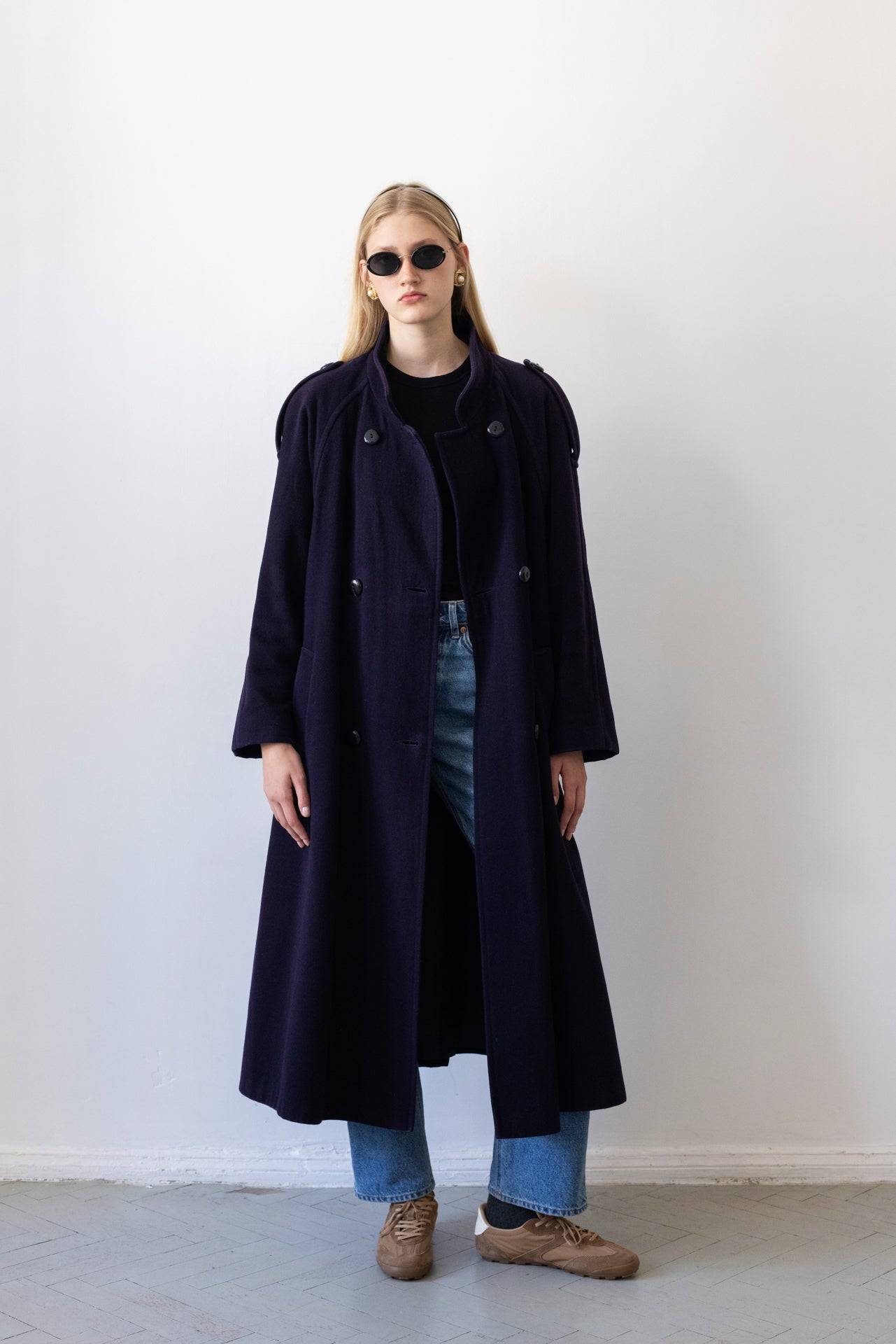 Vintage Navy Wool Coat