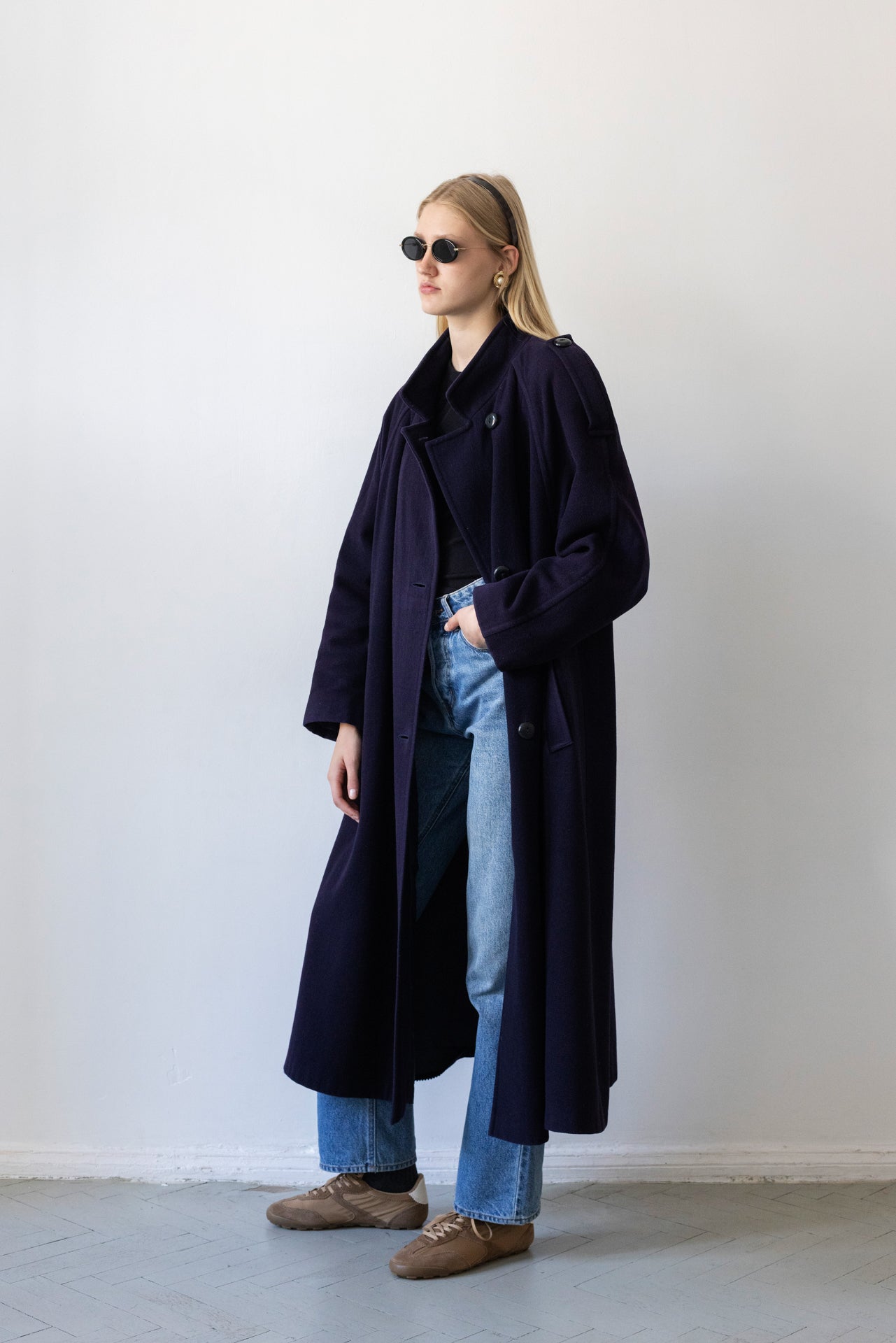 Vintage Navy Wool Coat