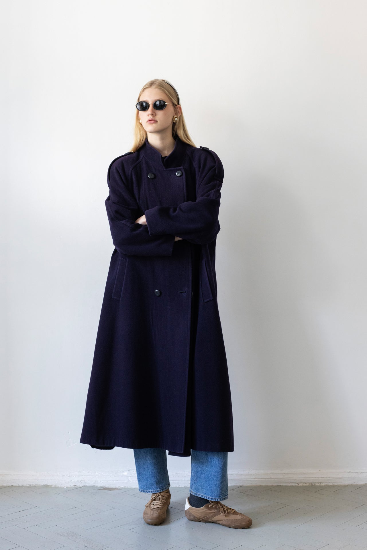 Vintage Navy Wool Coat