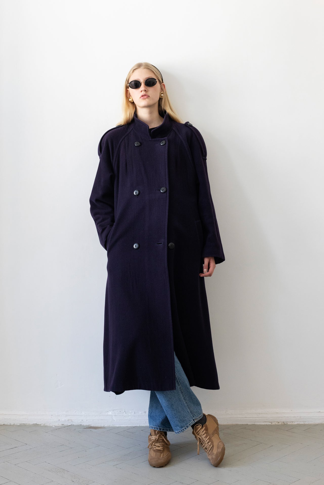 Vintage Navy Wool Coat