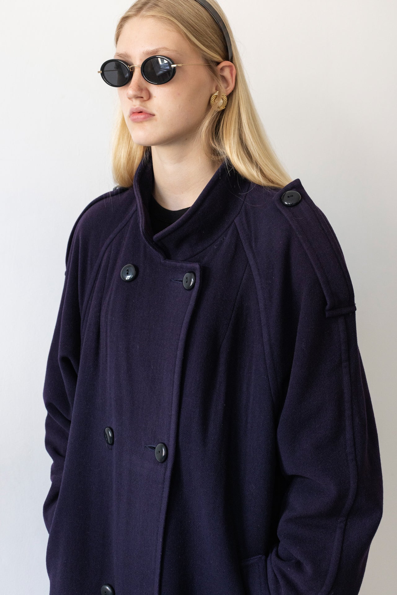 Vintage Navy Wool Coat