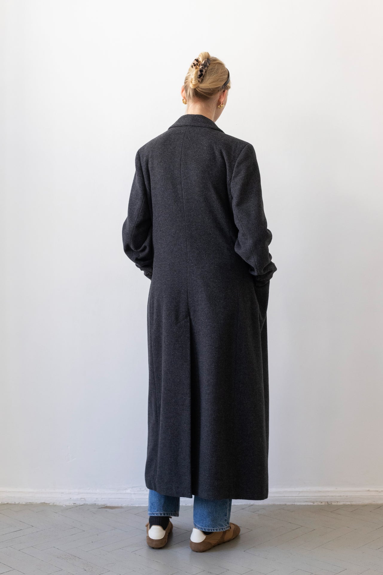 Vintage Graphite Grey Cashmere Wool Coat