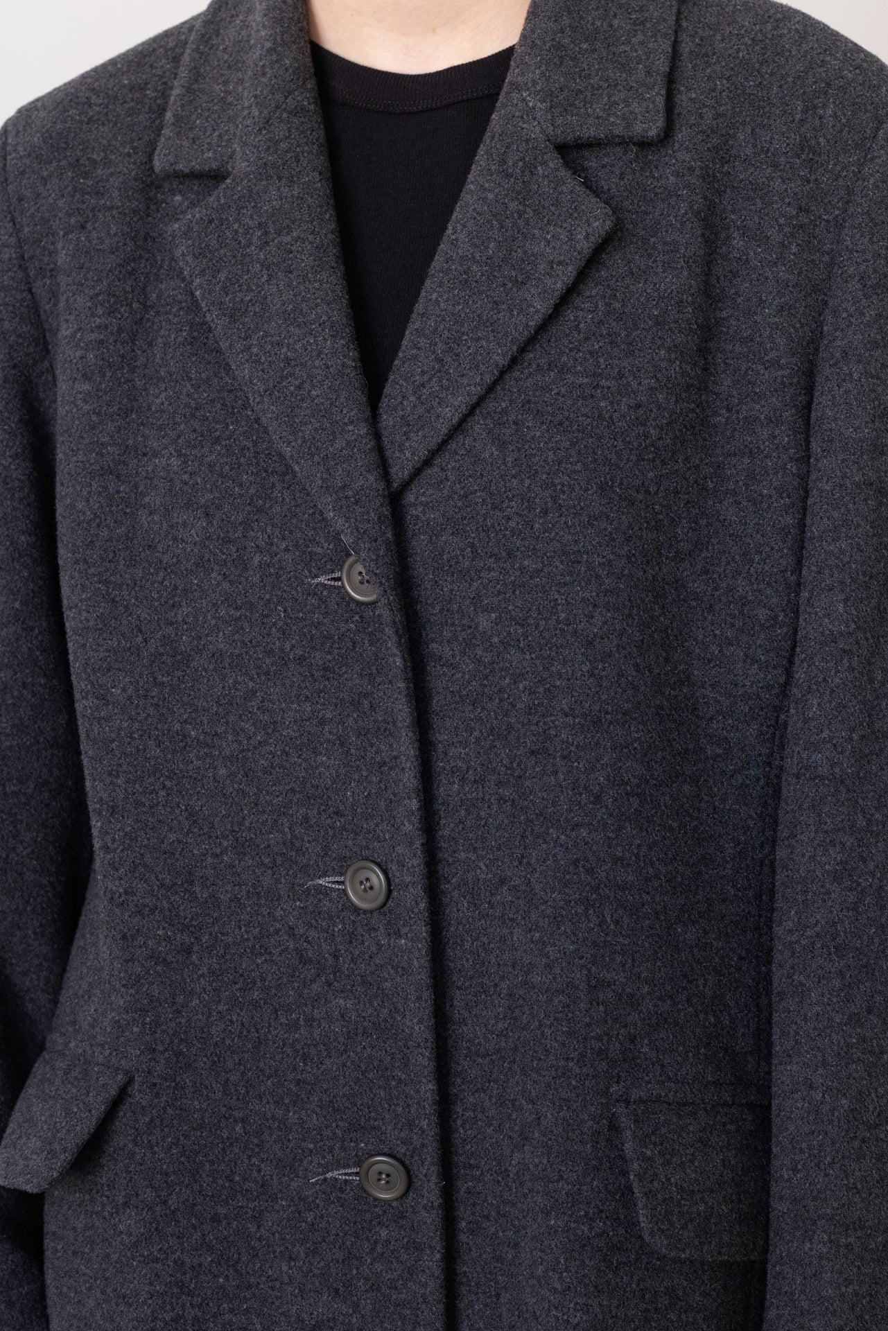 Vintage Graphite Grey Cashmere Wool Coat