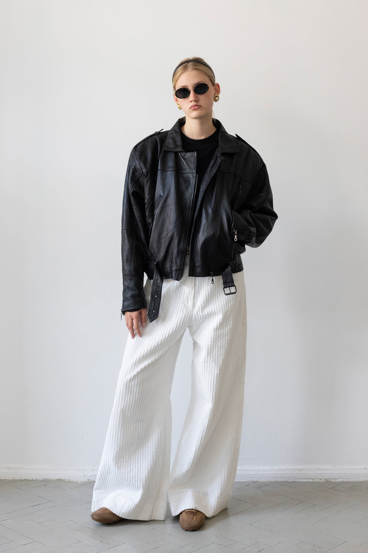 Vintage Black Leather Biker Jacket