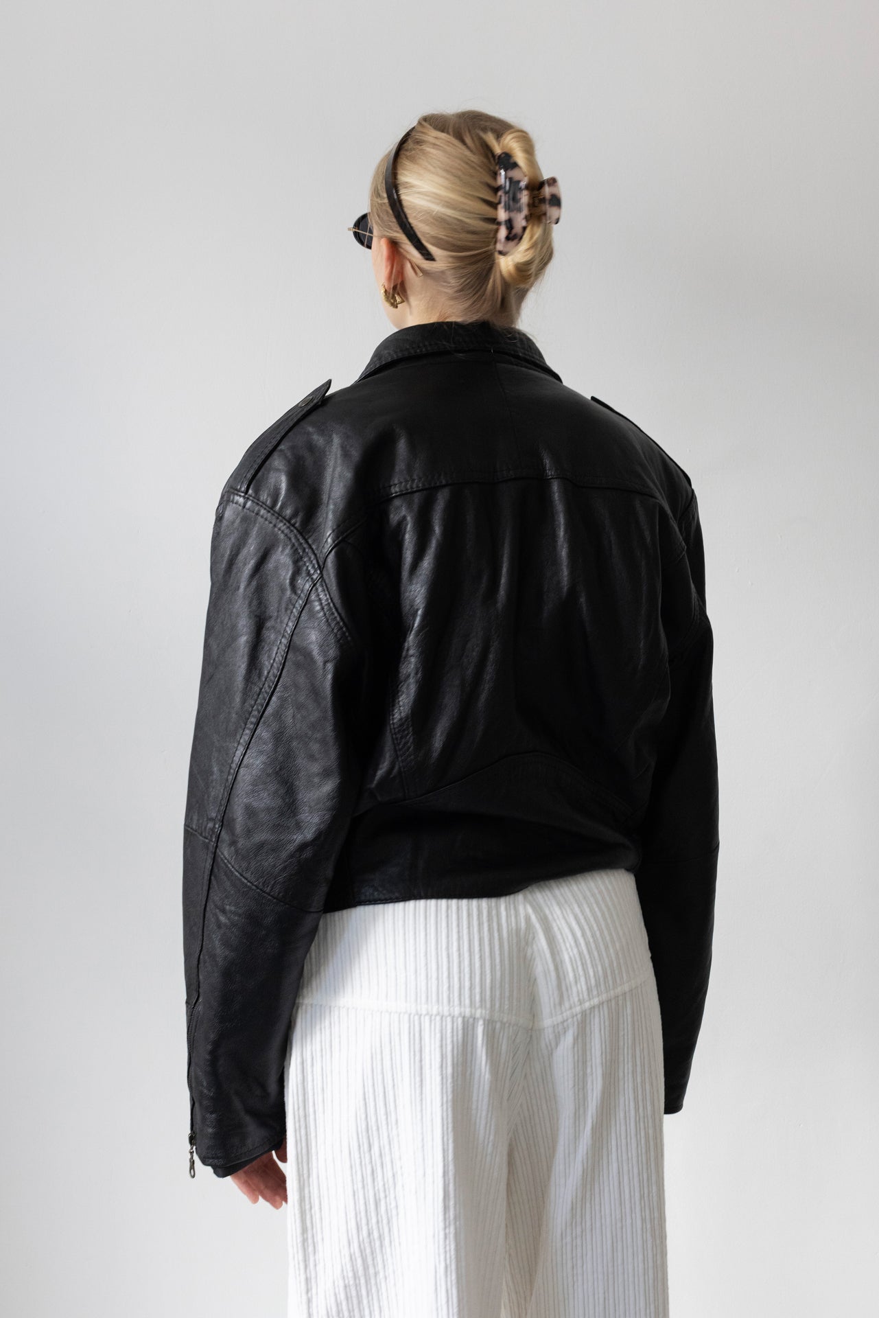 Vintage Black Leather Biker Jacket