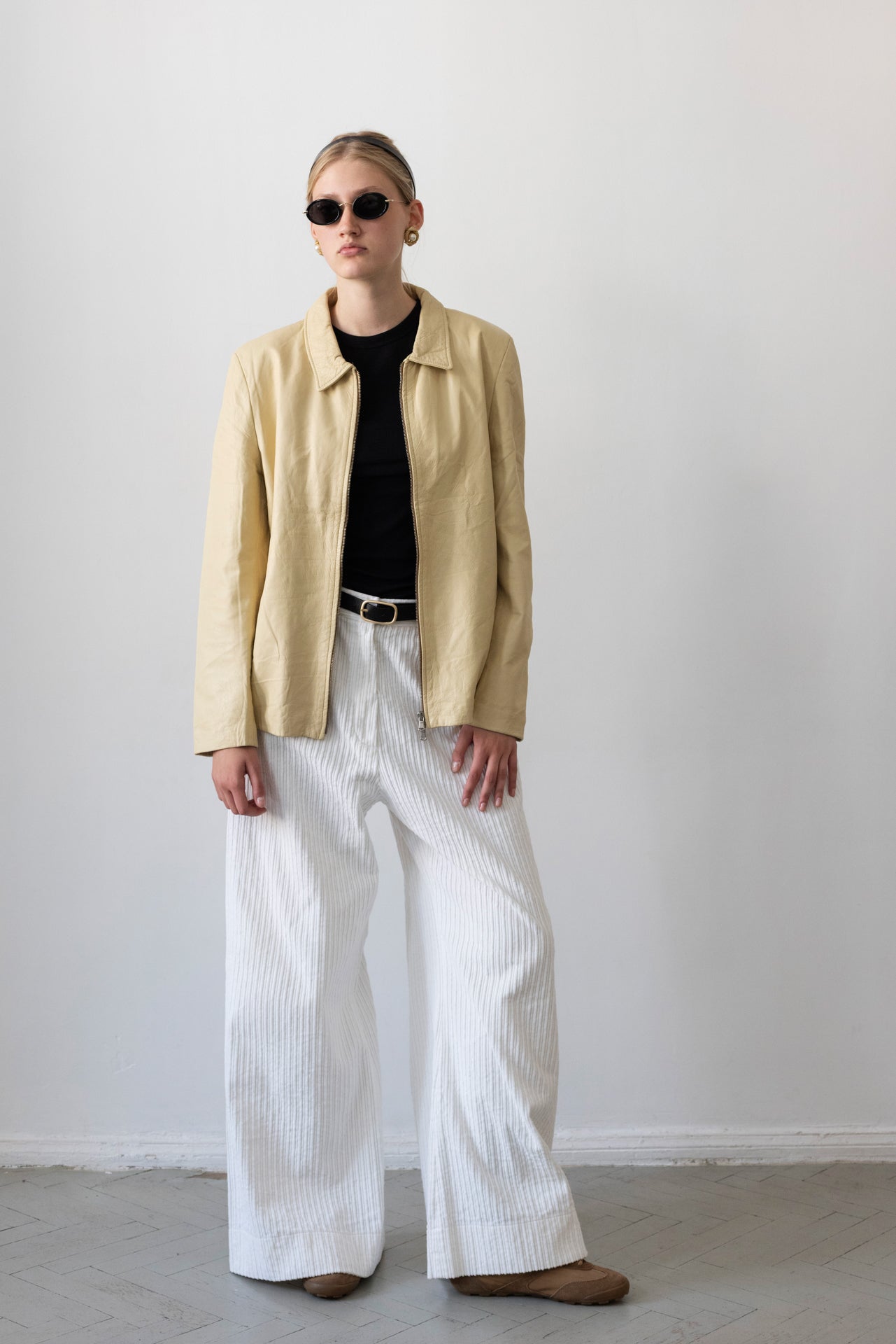 Vintage Butter Yellow Leather Jacket