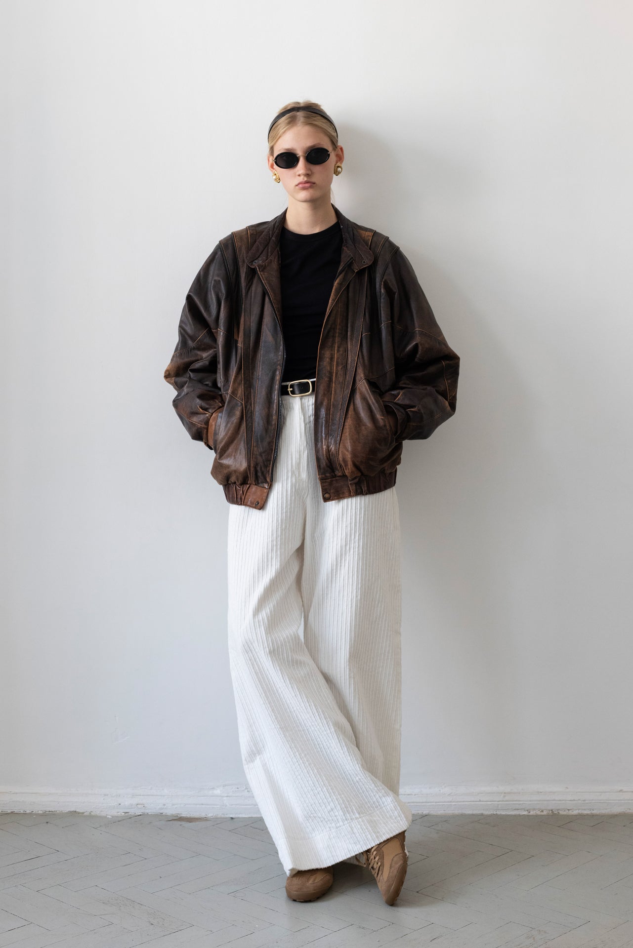 Vintage Brown Distressed Leather Jacket