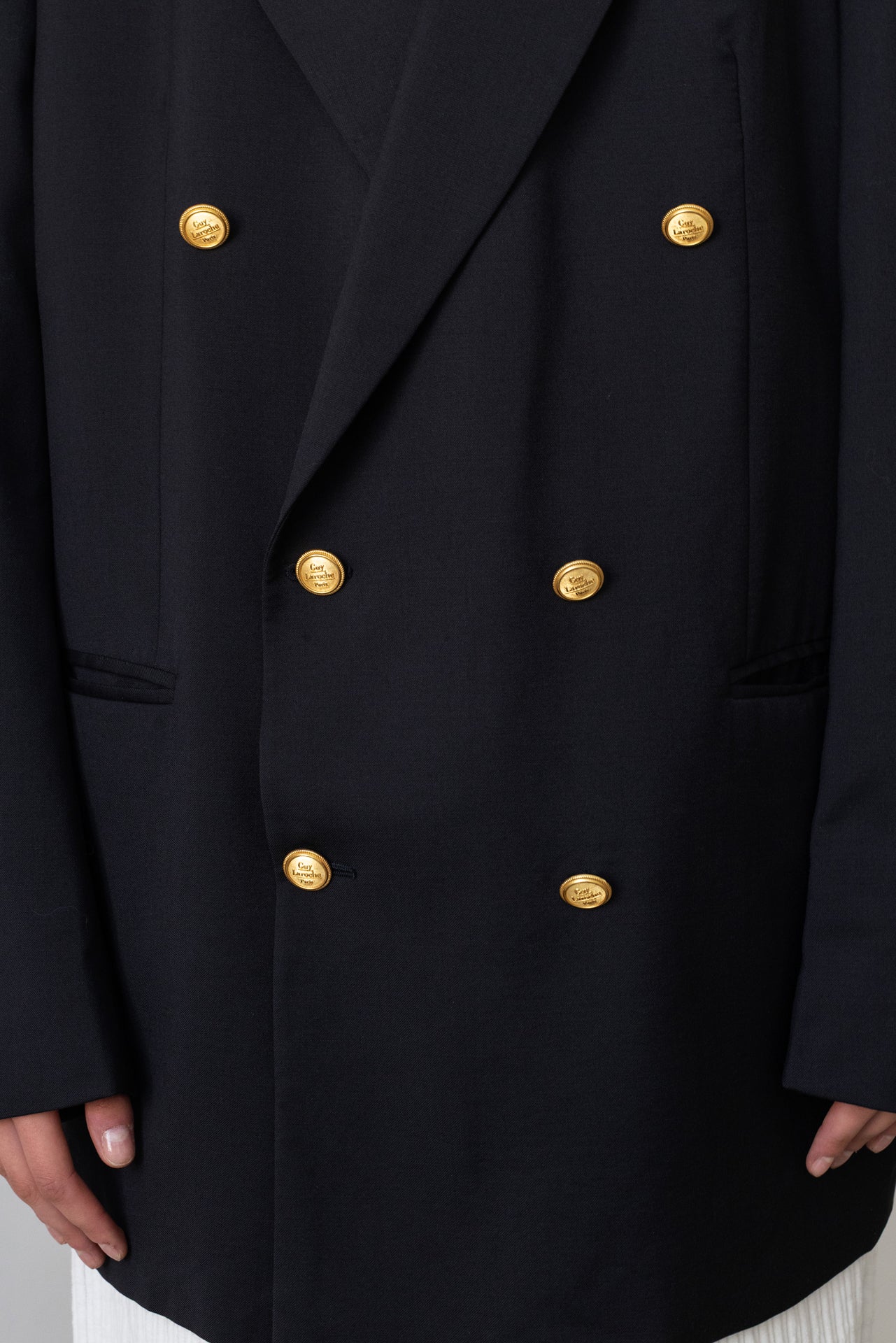 Vintage Guy Laroche Paris Navy 100% Wool Blazer