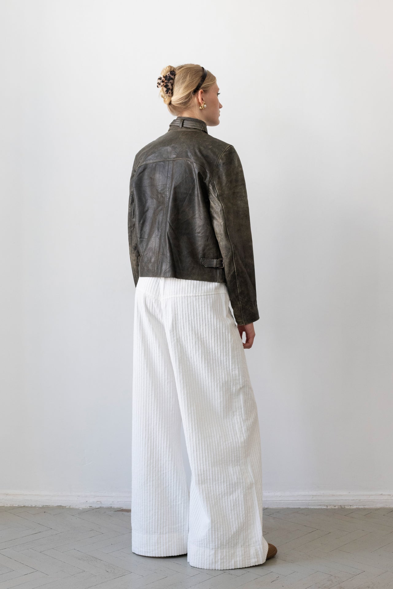 Vintage Brown Distressed Leather Jacket
