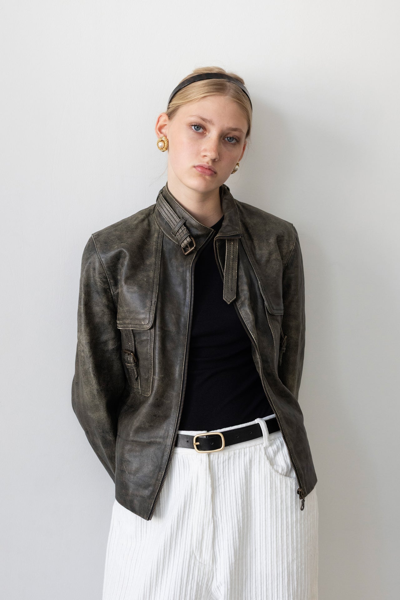 Vintage Brown Distressed Leather Jacket
