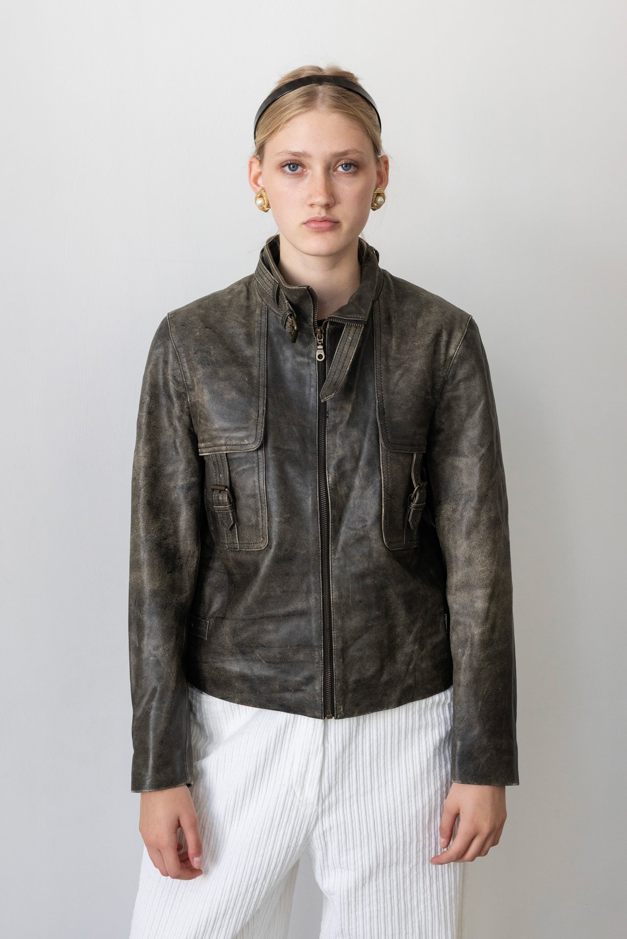 Vintage Brown Distressed Leather Jacket