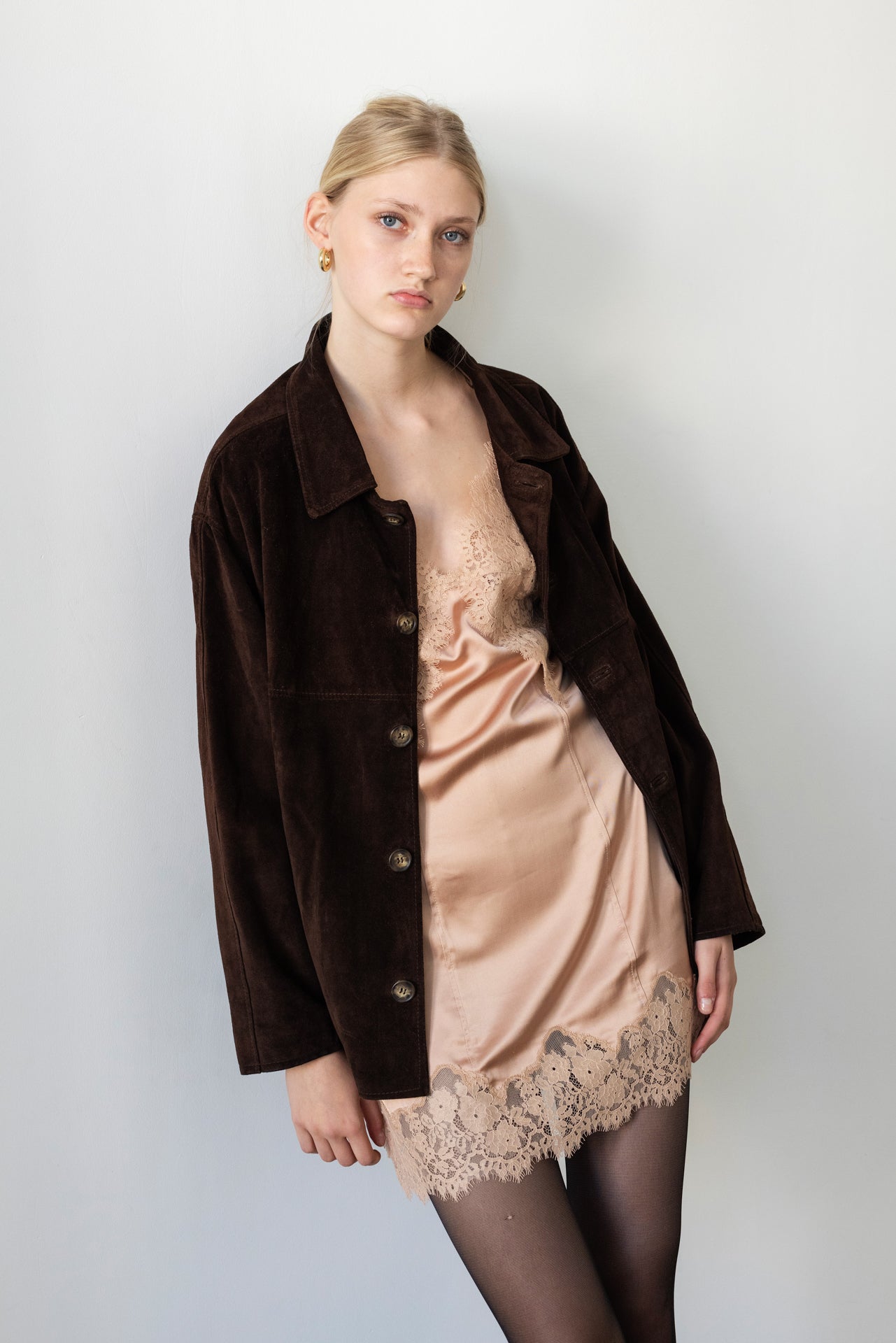 Vintage Brown Suede Leather Jacket