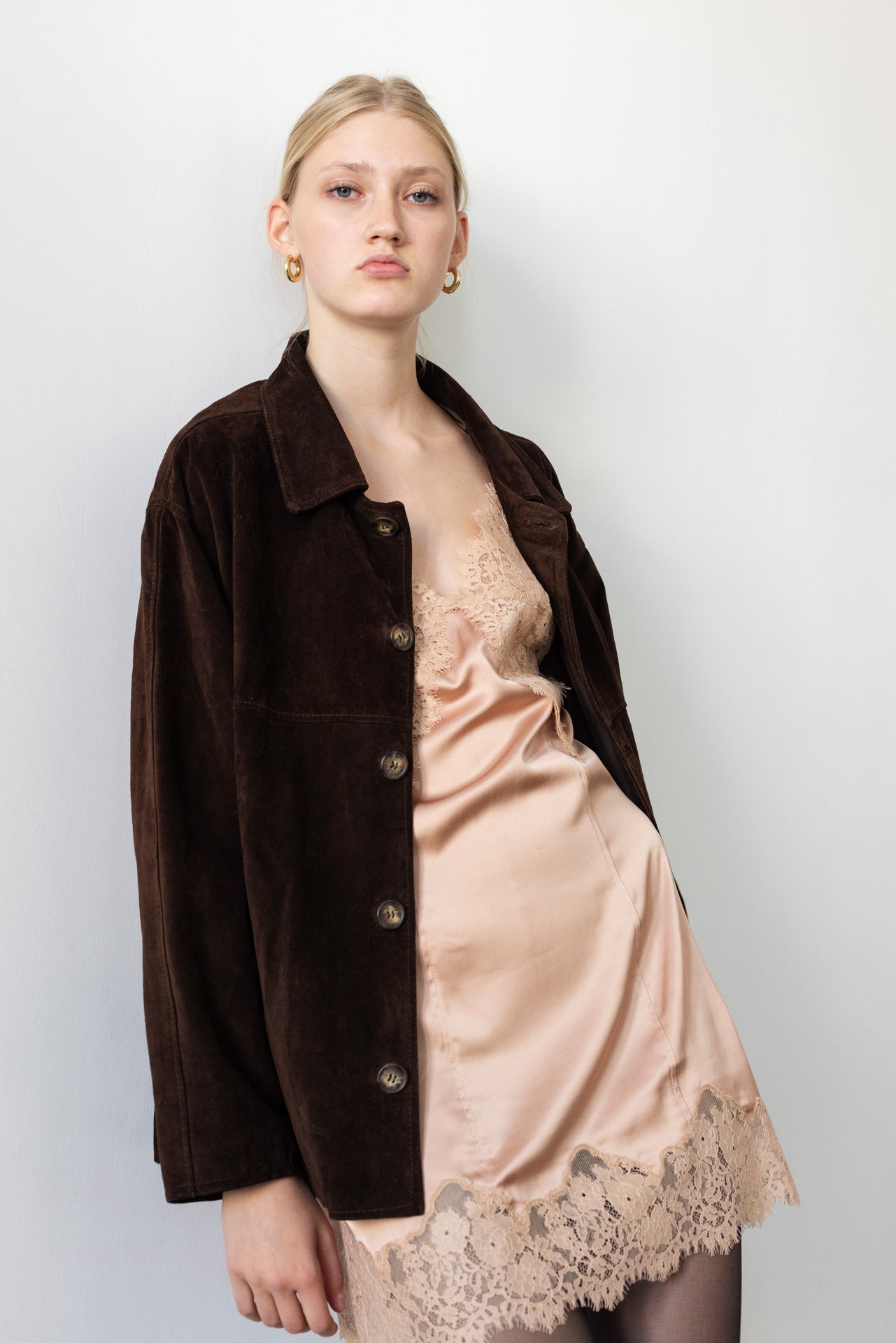 Vintage Brown Suede Leather Jacket