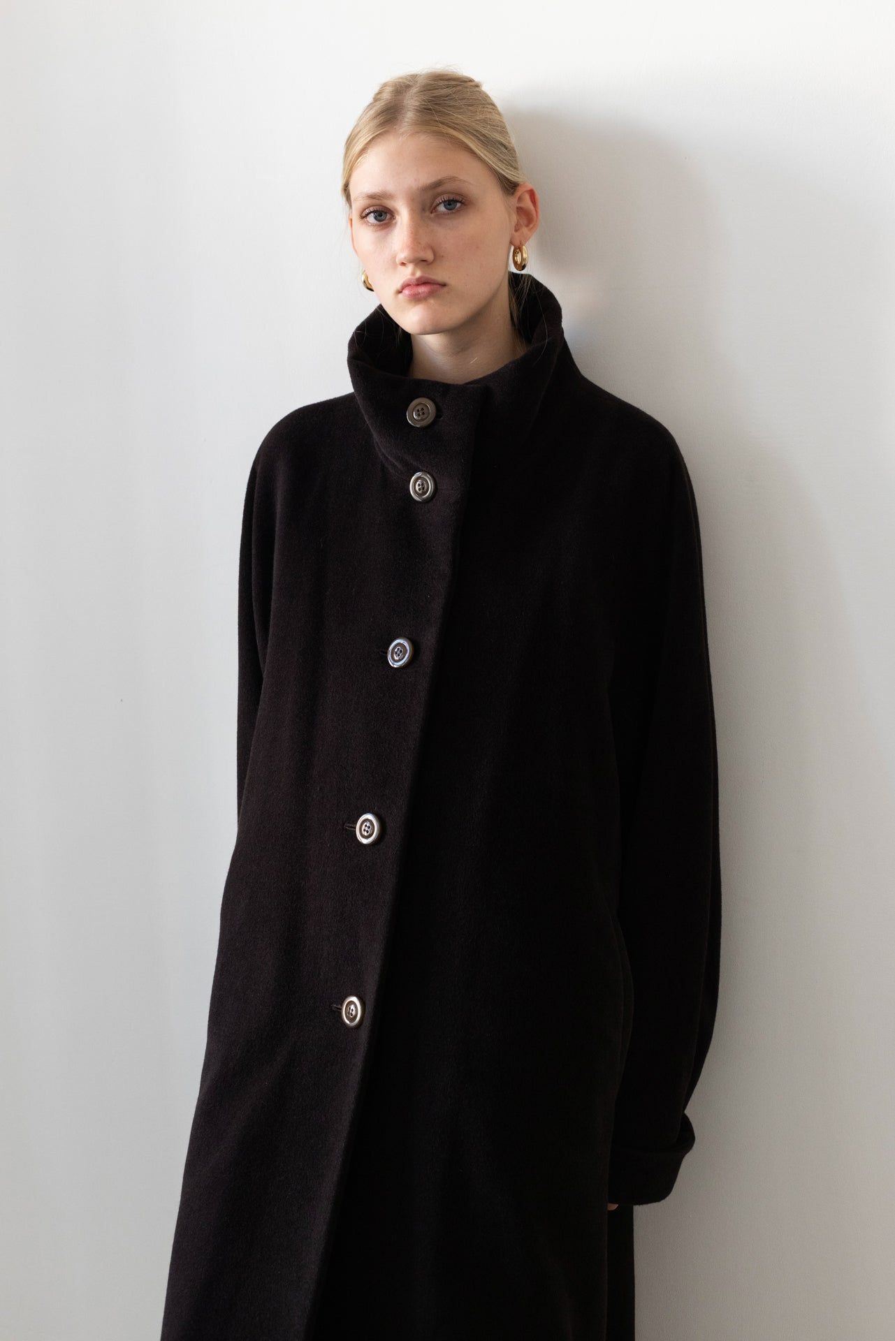 Vintage Aubergine Cashmere Angora Wool Coat