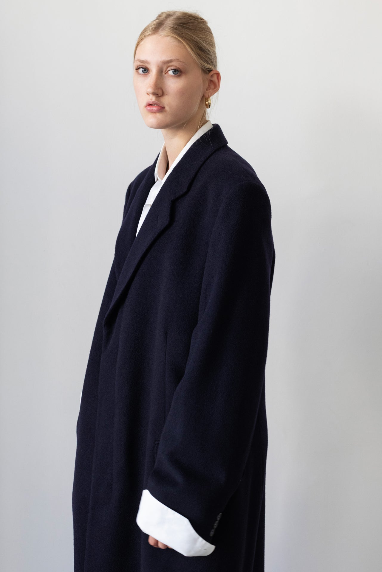 Vintage Navy 100% Cashmere Coat
