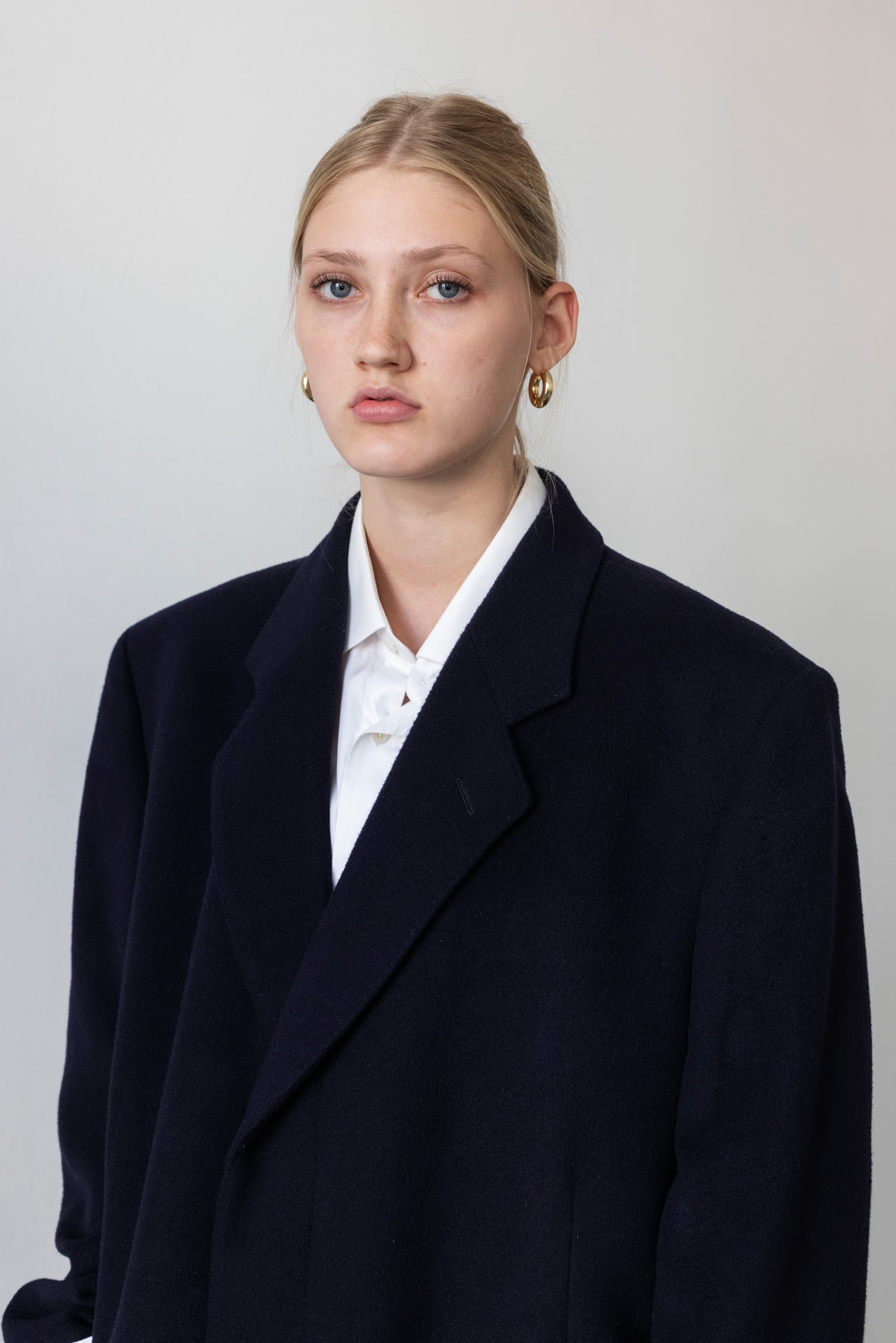 Vintage Navy 100% Cashmere Coat