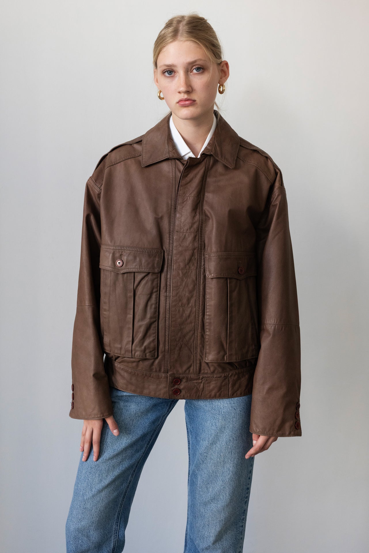 Vintage Brown Leather Jacket