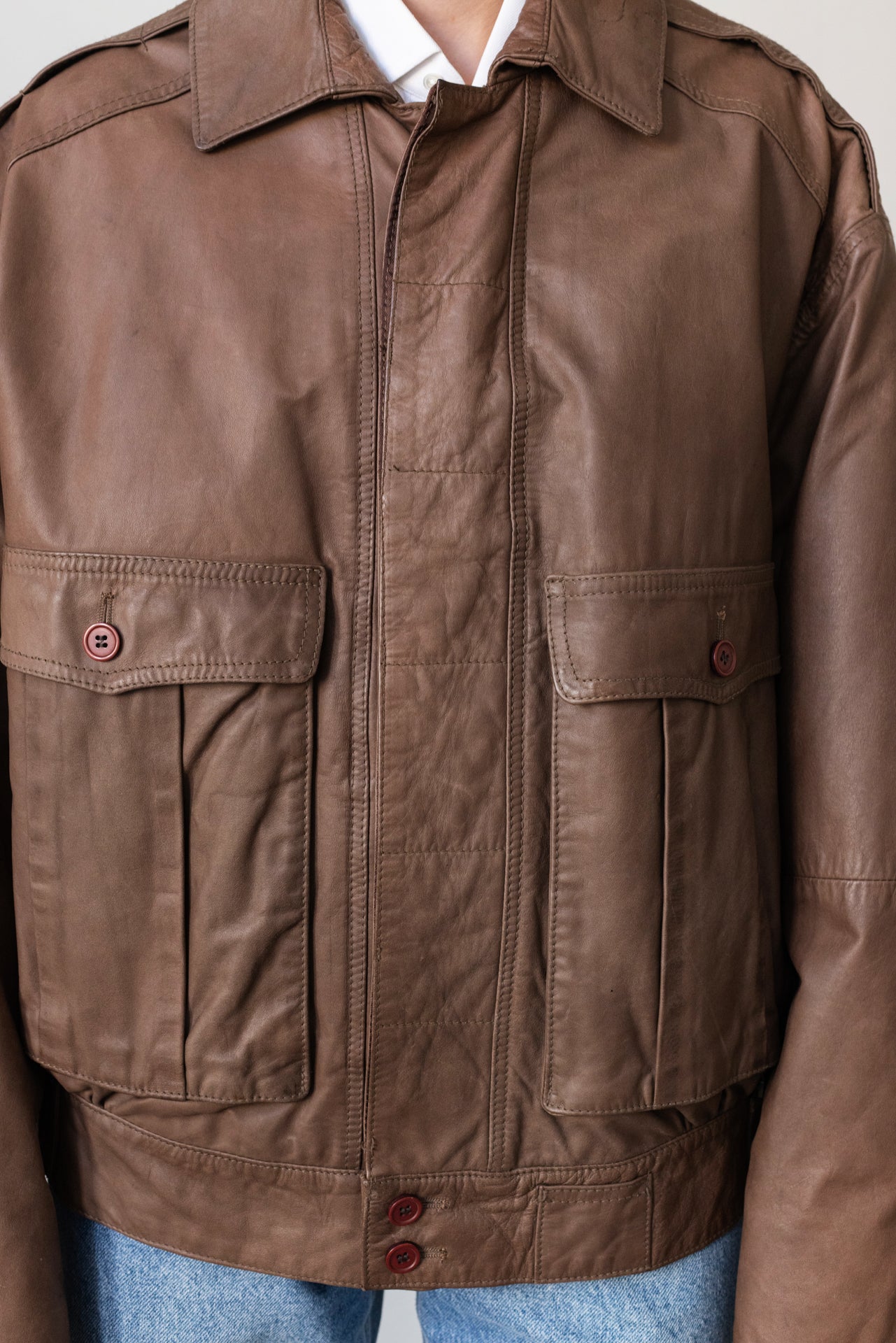 Vintage Brown Leather Jacket