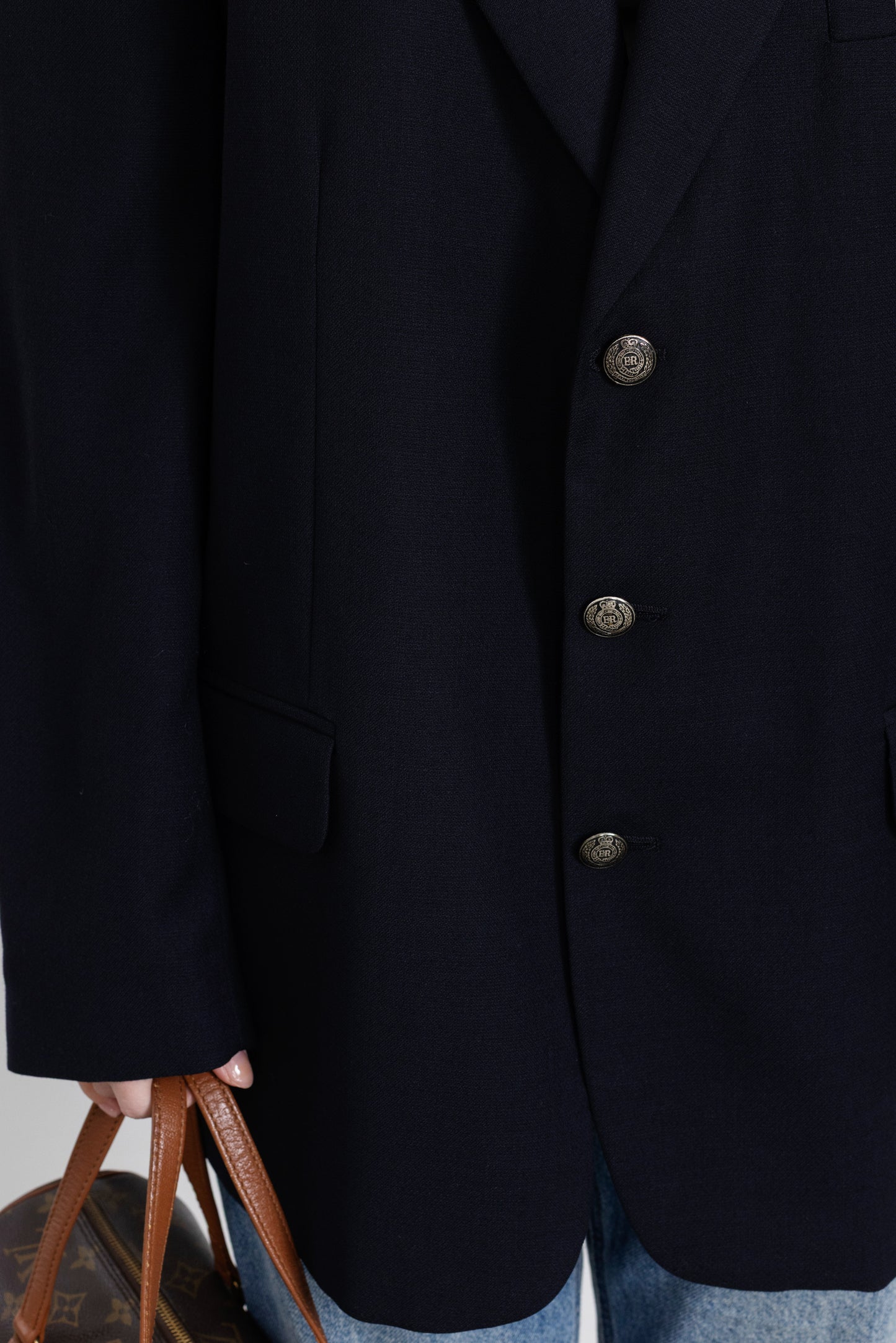 Vintage Navy Wool Blazer