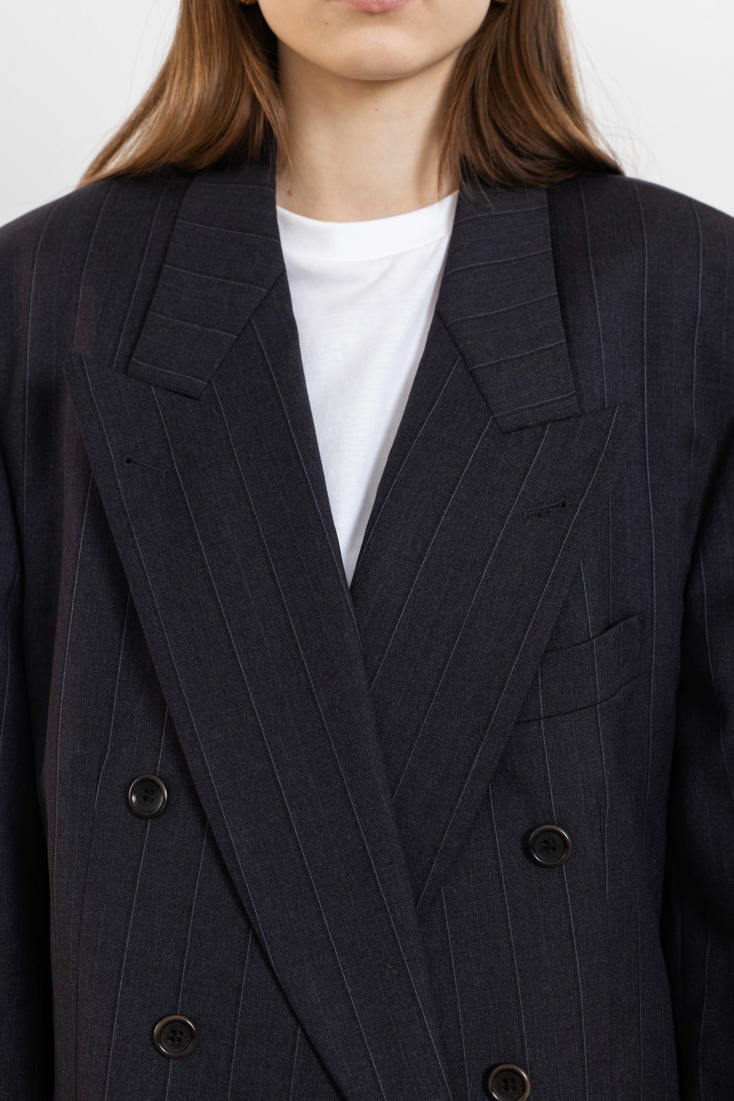 Vintage Hugo Boss Grey Pinstripe 100% Wool Blazer
