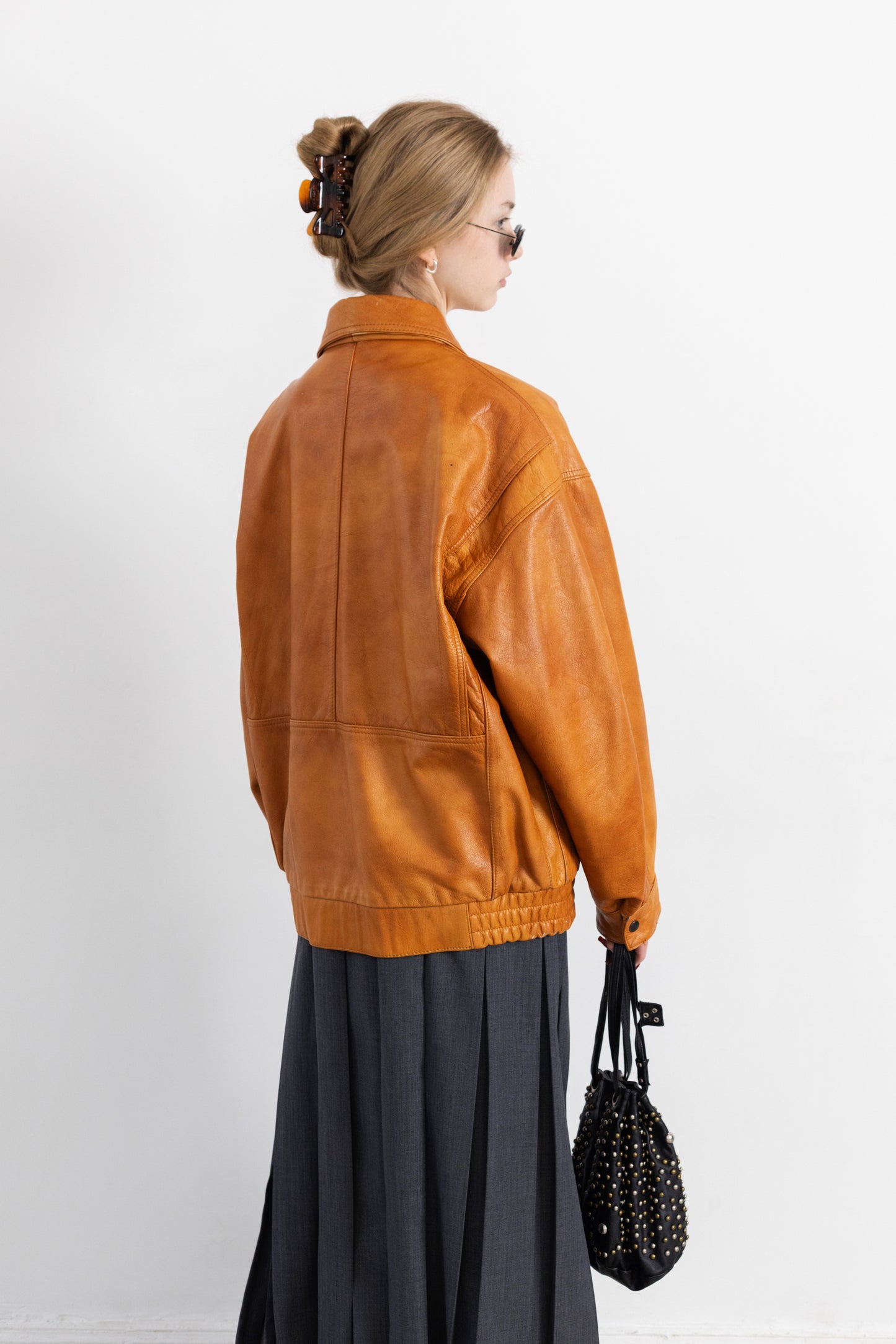 Vintage Rust Brown Leather Jacket