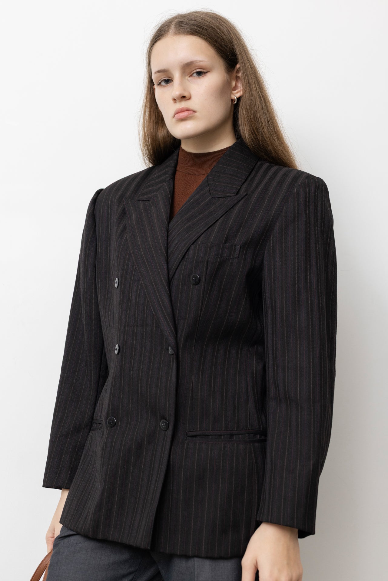 Vintage Black Striped Blazer