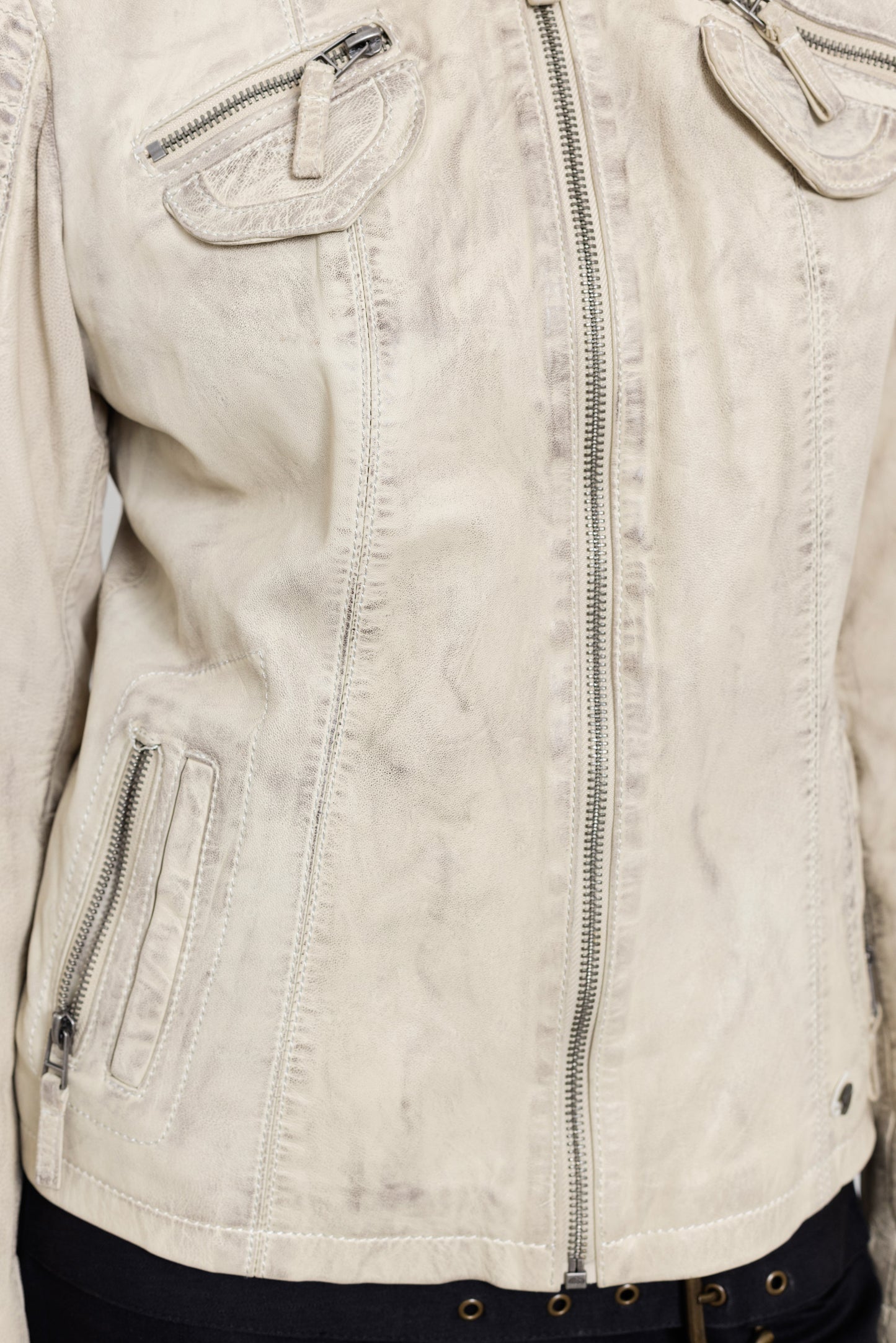 Vintage Butter Yellow Leather Racer Jacket