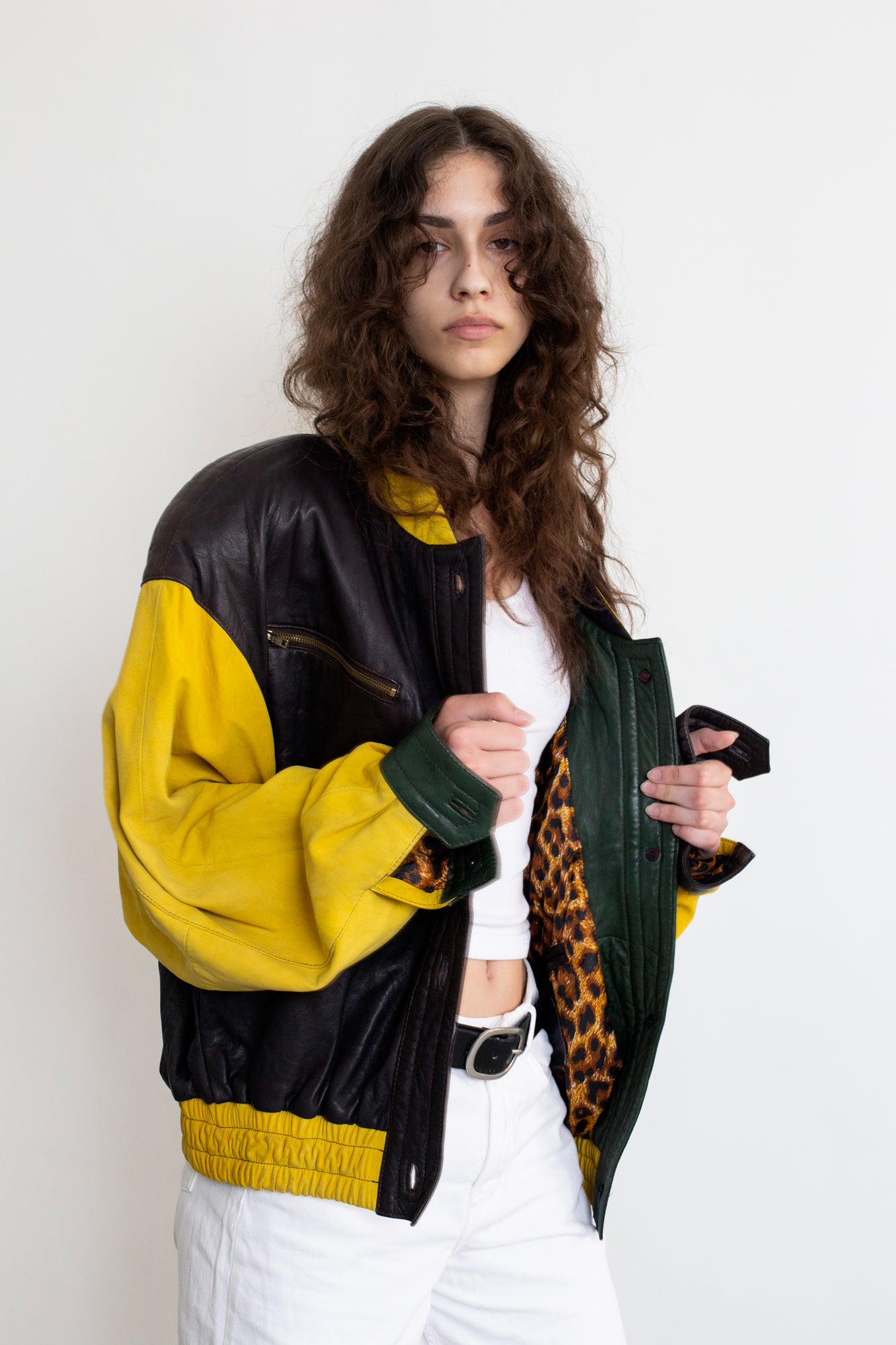 Vintage Leather Bomber Jacket