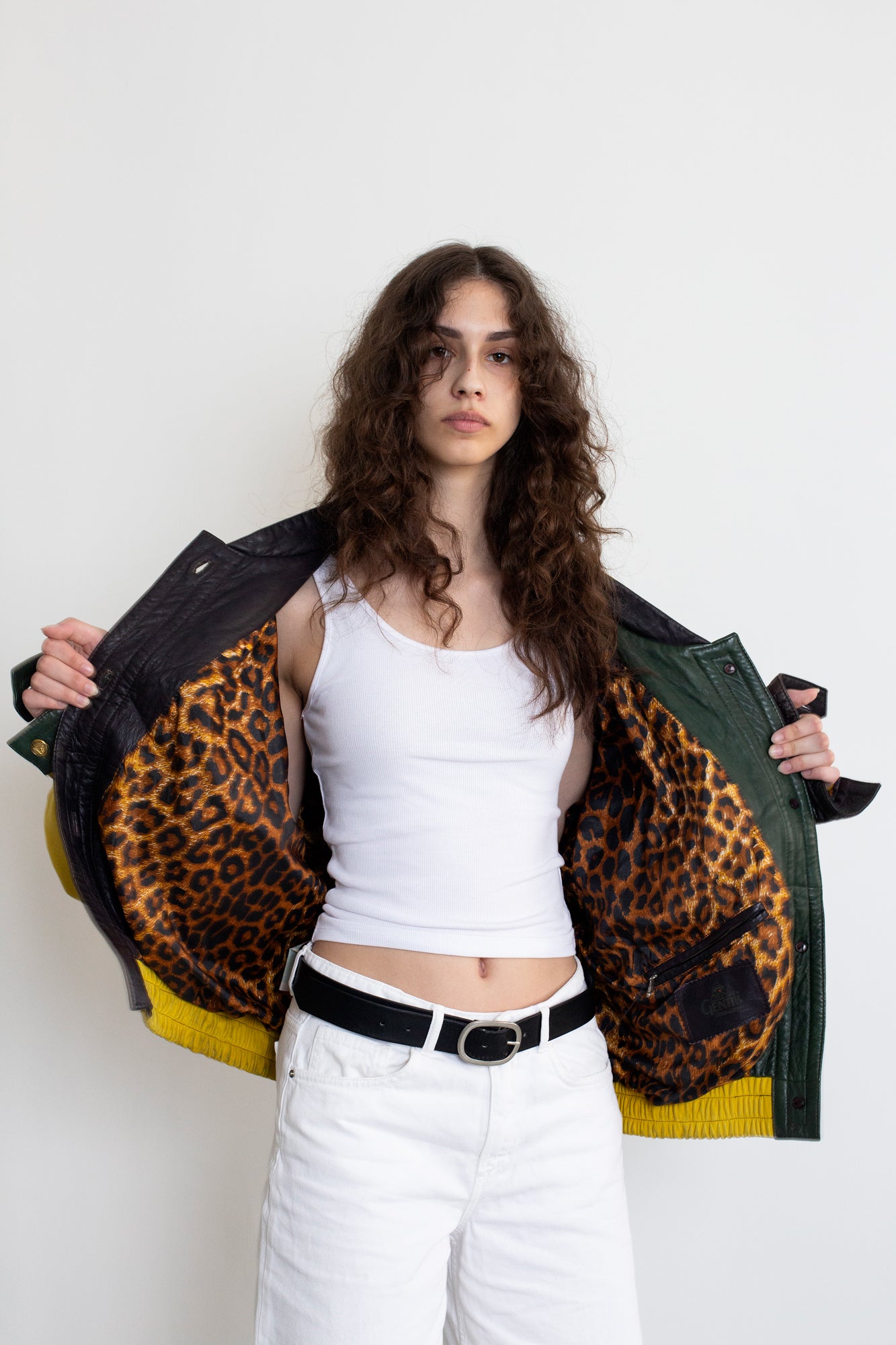 Vintage Leather Bomber Jacket
