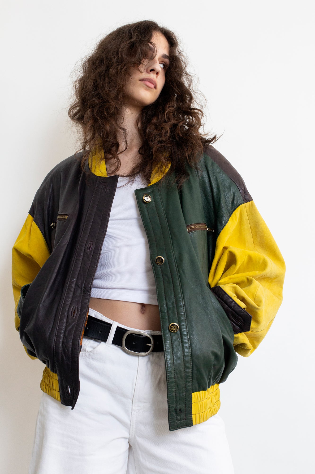 Vintage Leather Bomber Jacket