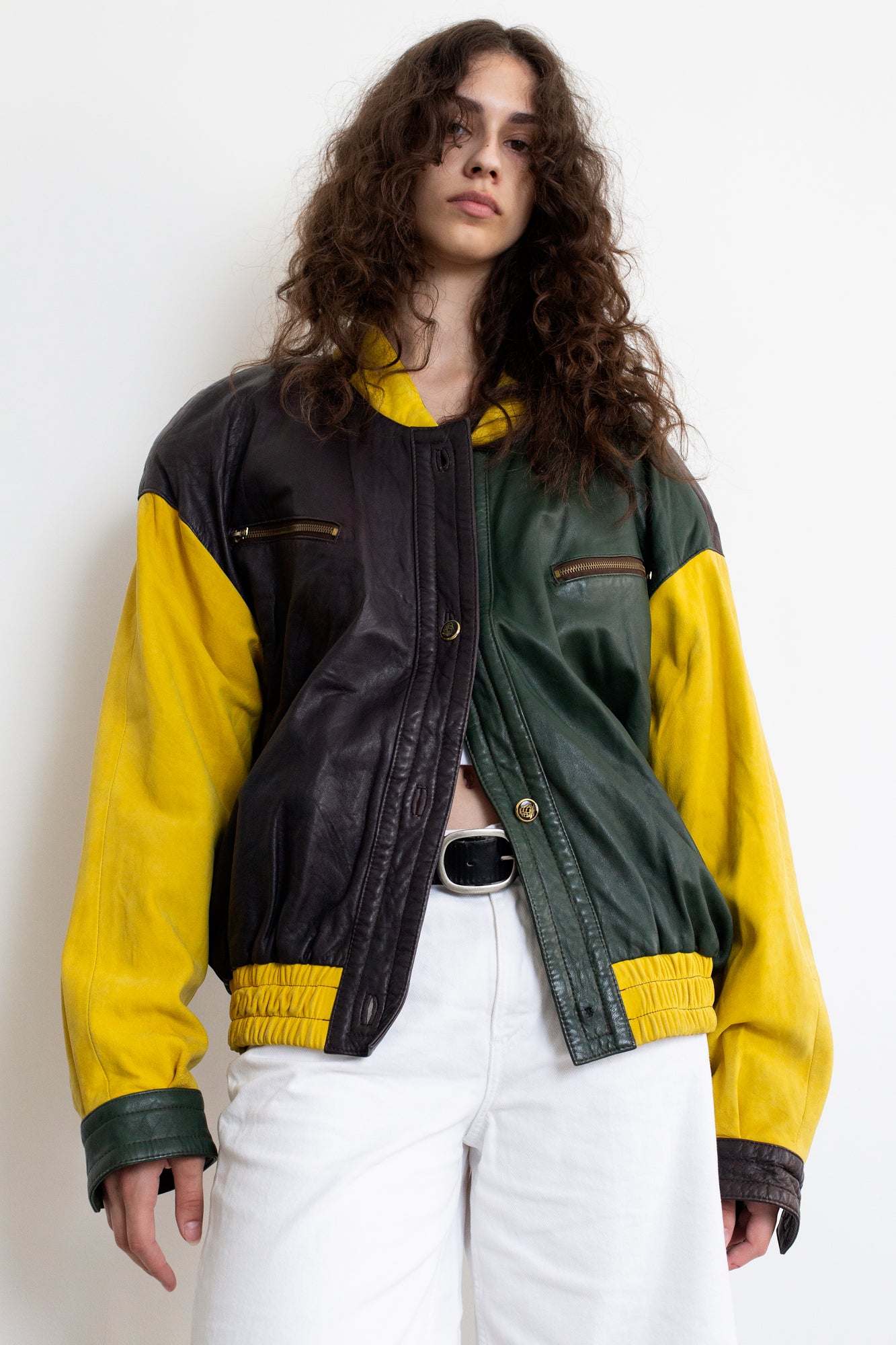 Vintage Leather Bomber Jacket