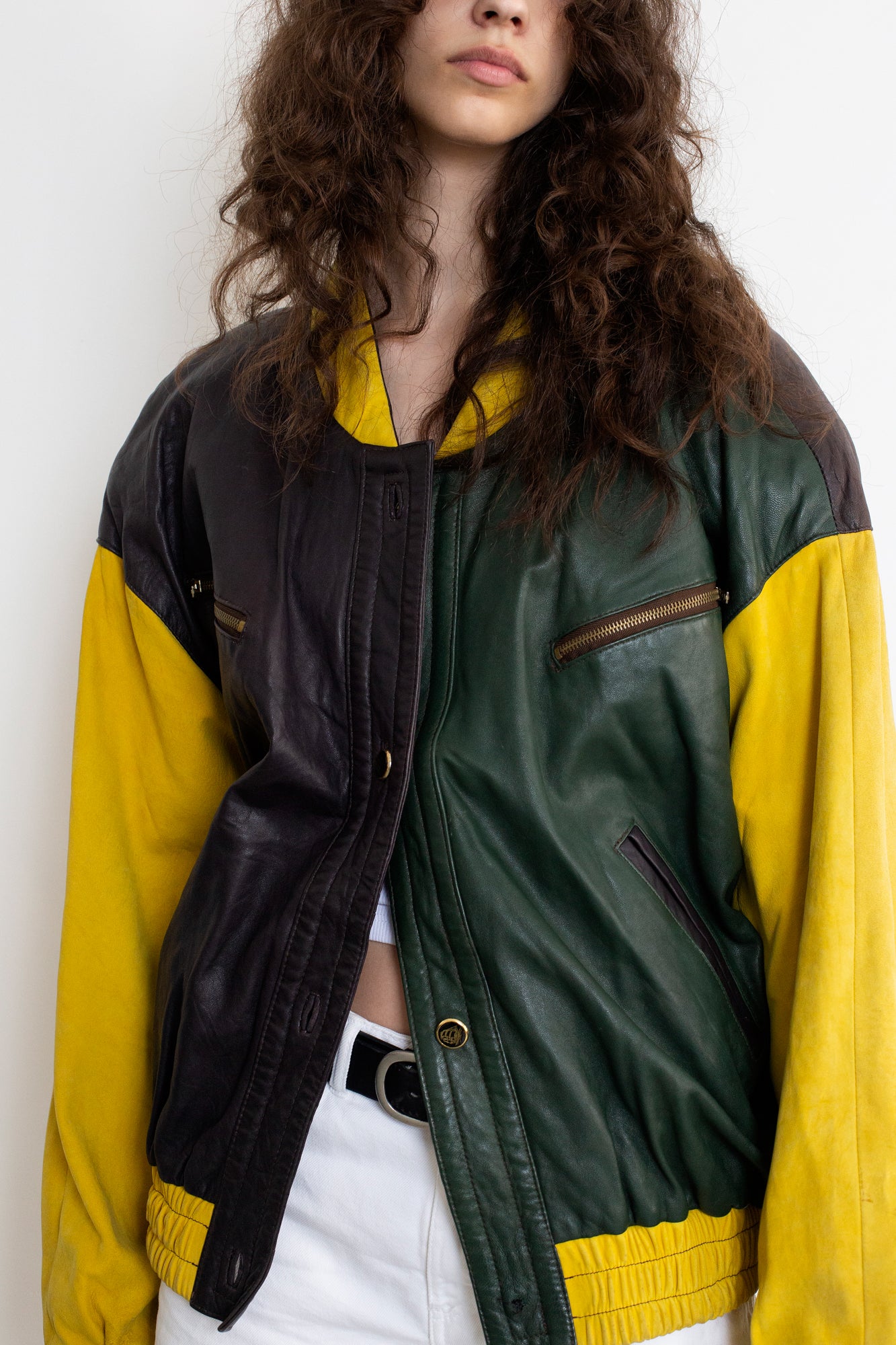 Vintage Leather Bomber Jacket