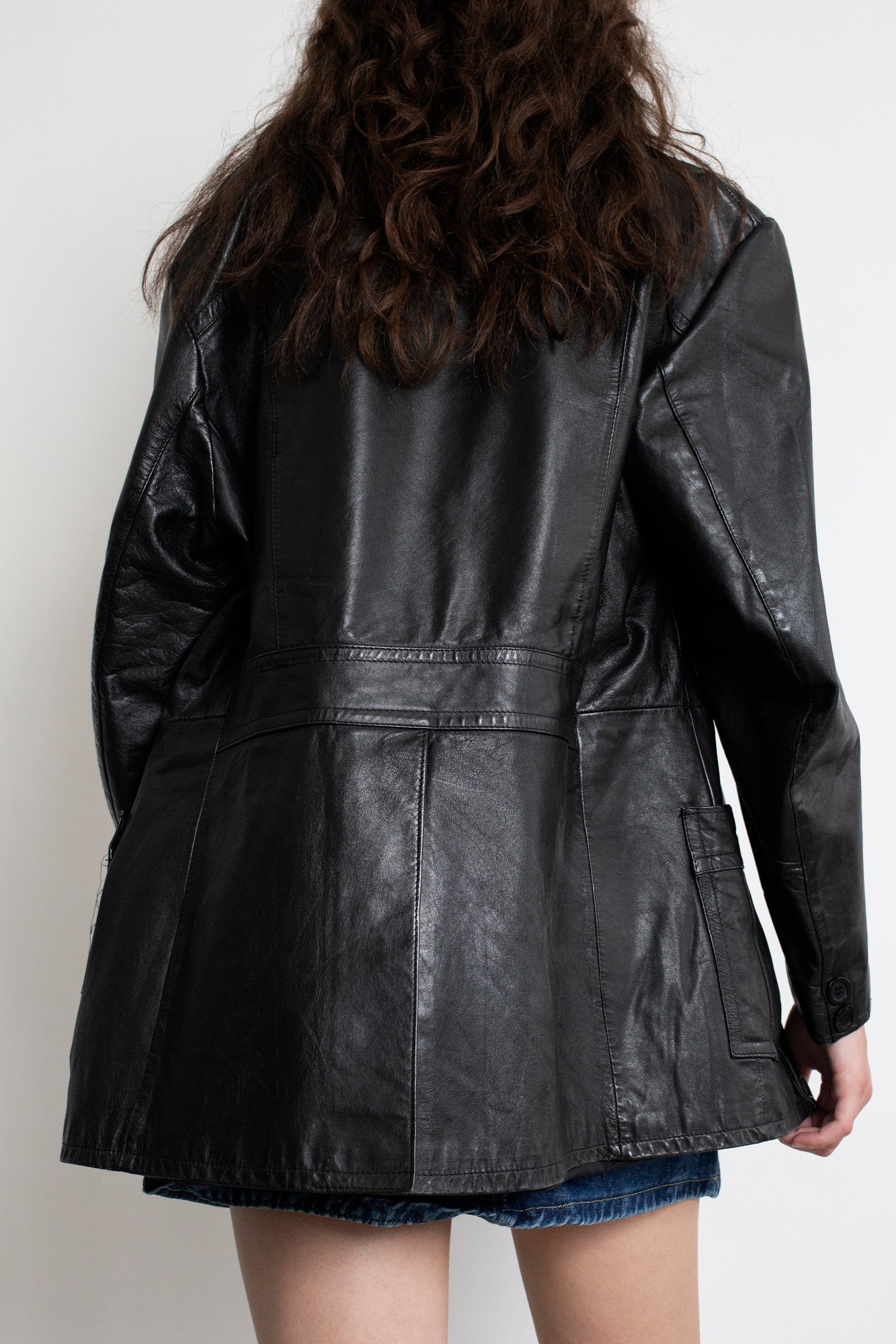 Vintage Black Leather Blazer