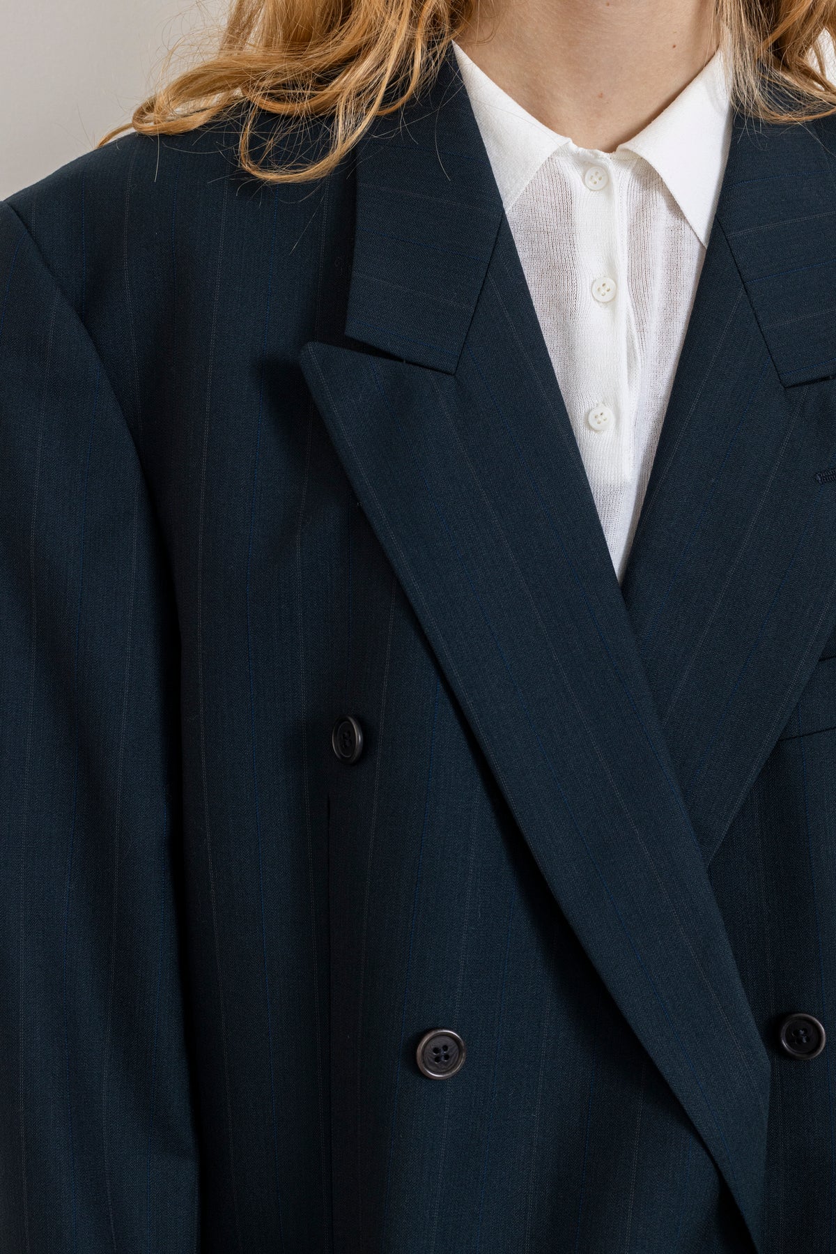 Vintage Dark Teal Striped Blazer