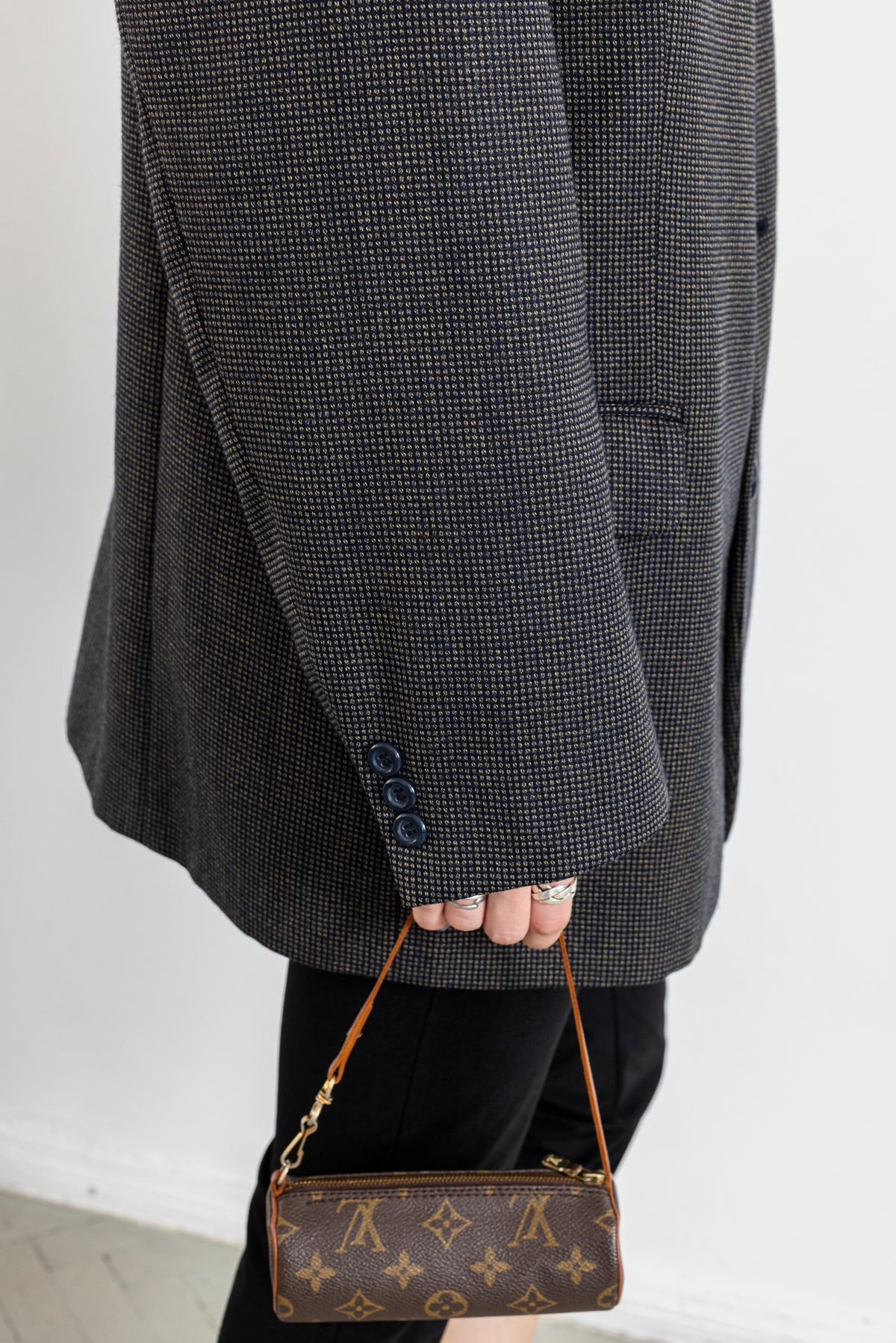 Vintage Navy Brown Wool Blazer
