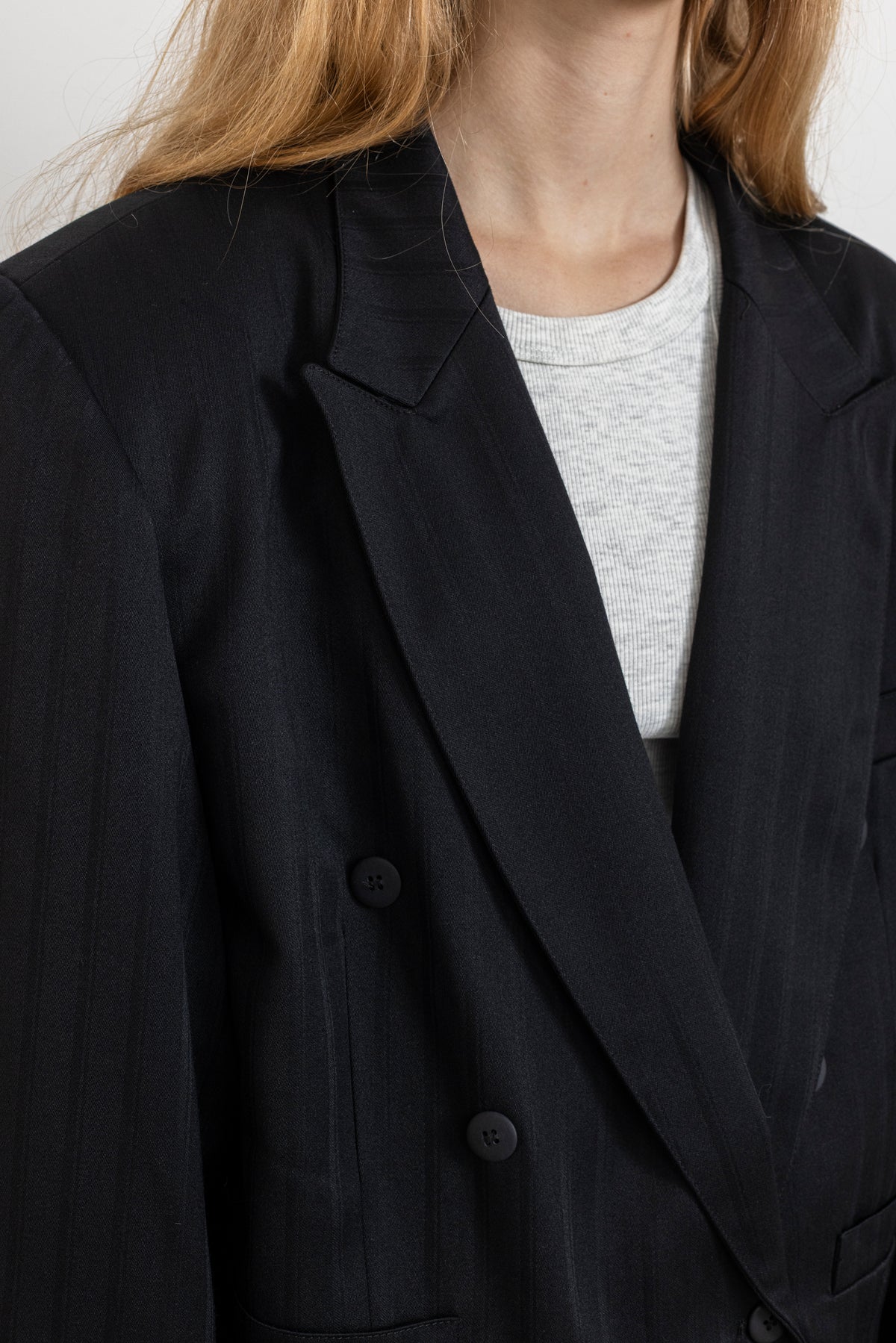 Vintage Black Striped Cropped Blazer