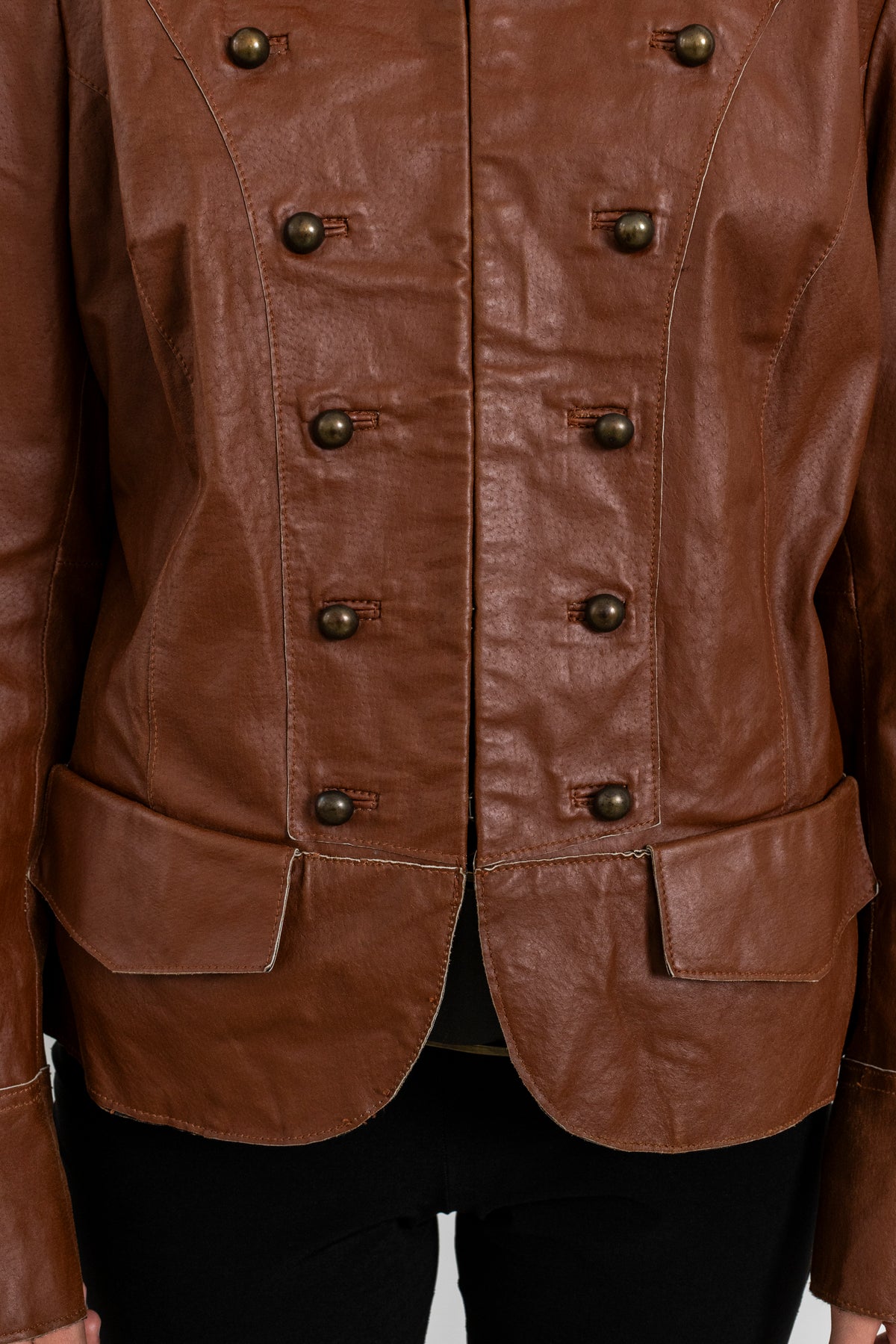 Vintage Brown Hussar Military Leather Jacket