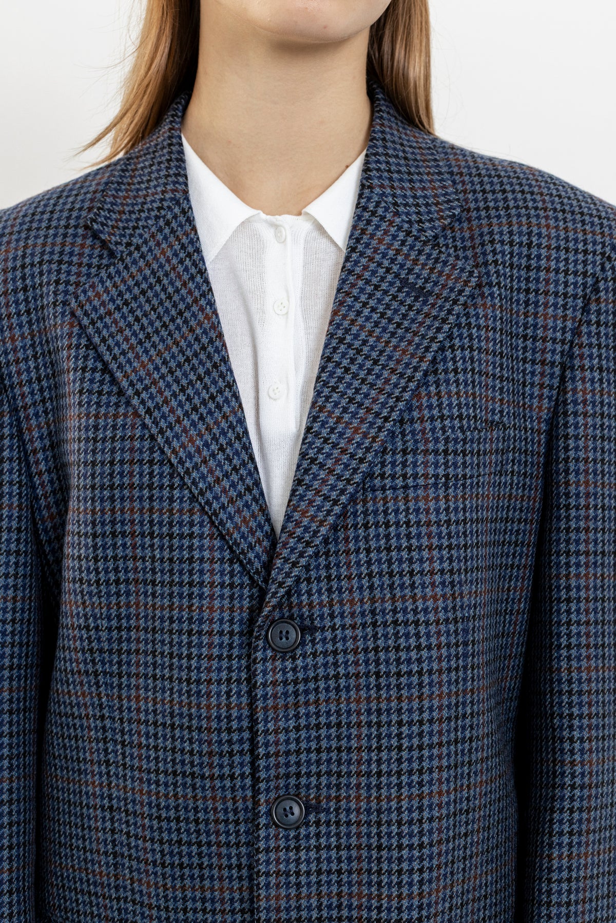 Vintage Blue Houndstooth Blazer