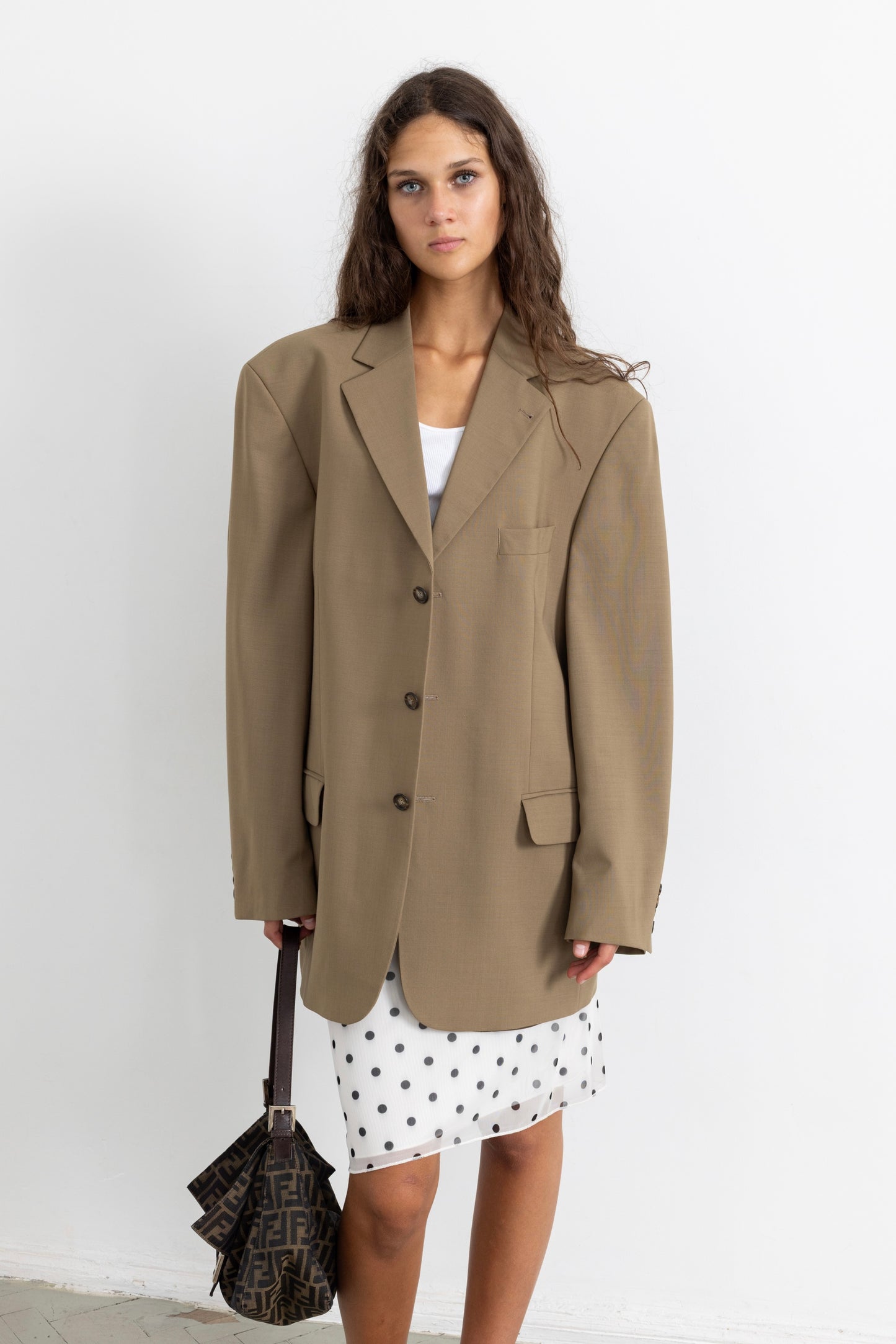 Vintage Beige Wool Blazer