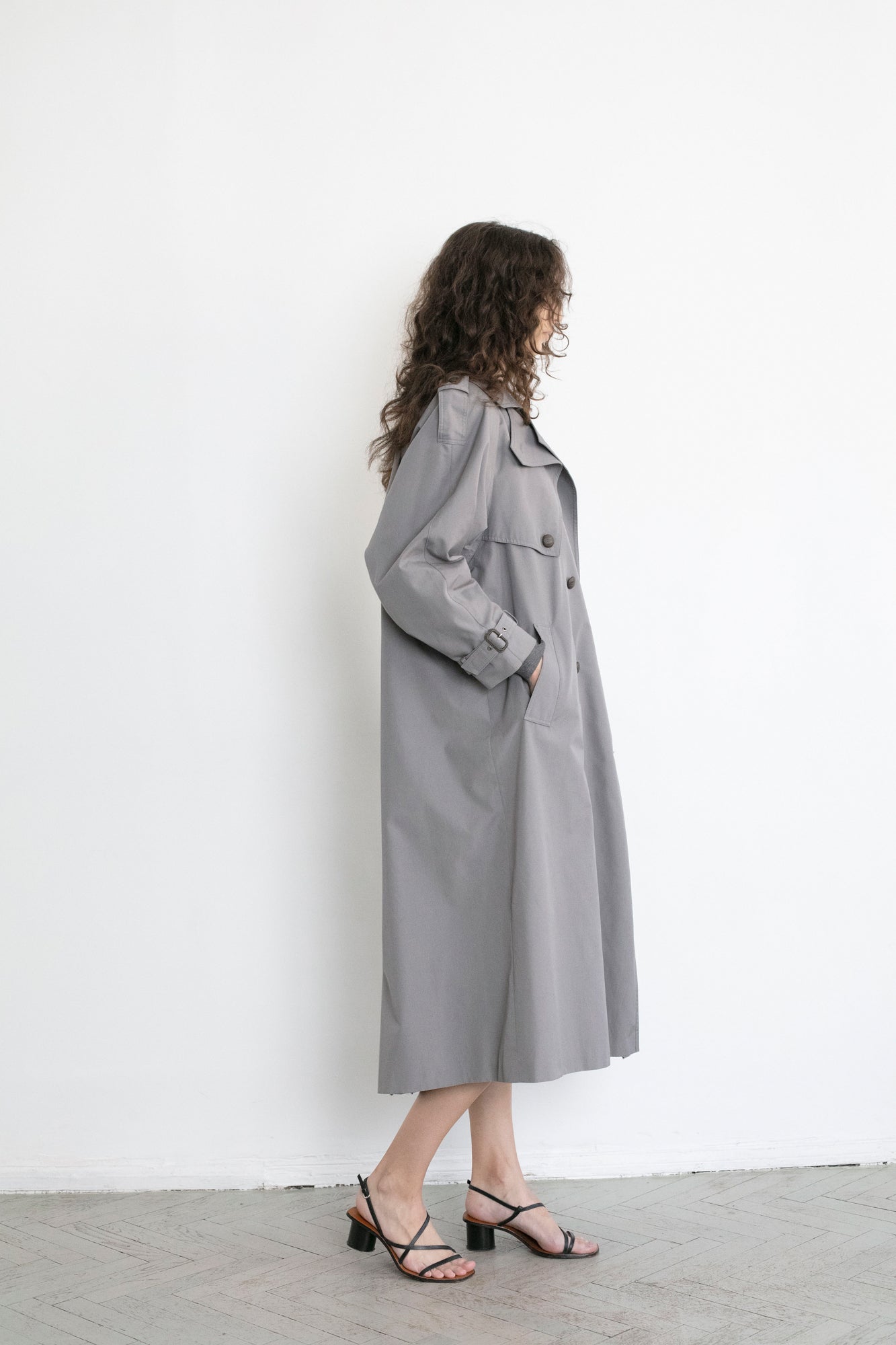 Vintage Grey Trench Coat